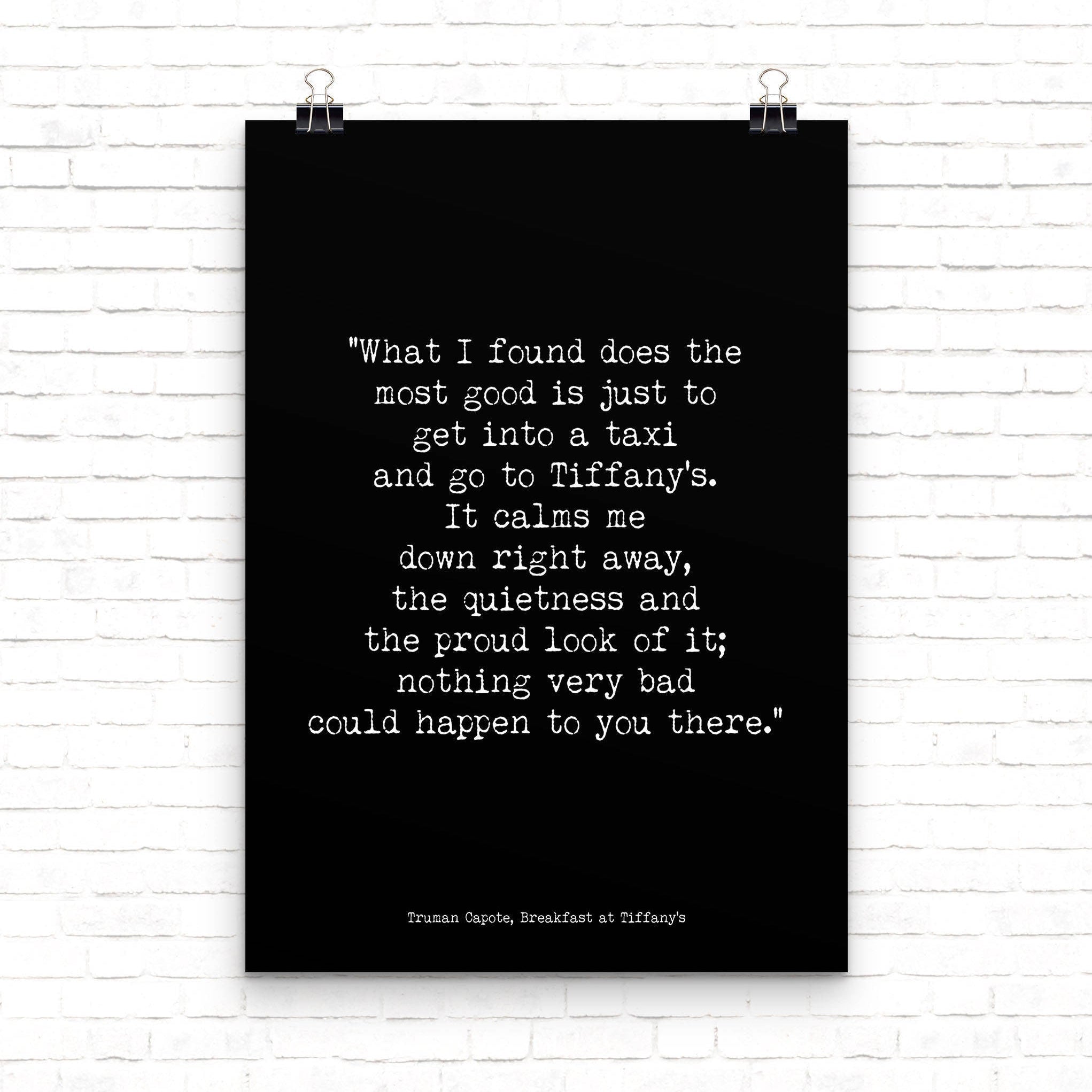 Breakfast at Tiffanys Quote, Audrey Hepburn Art