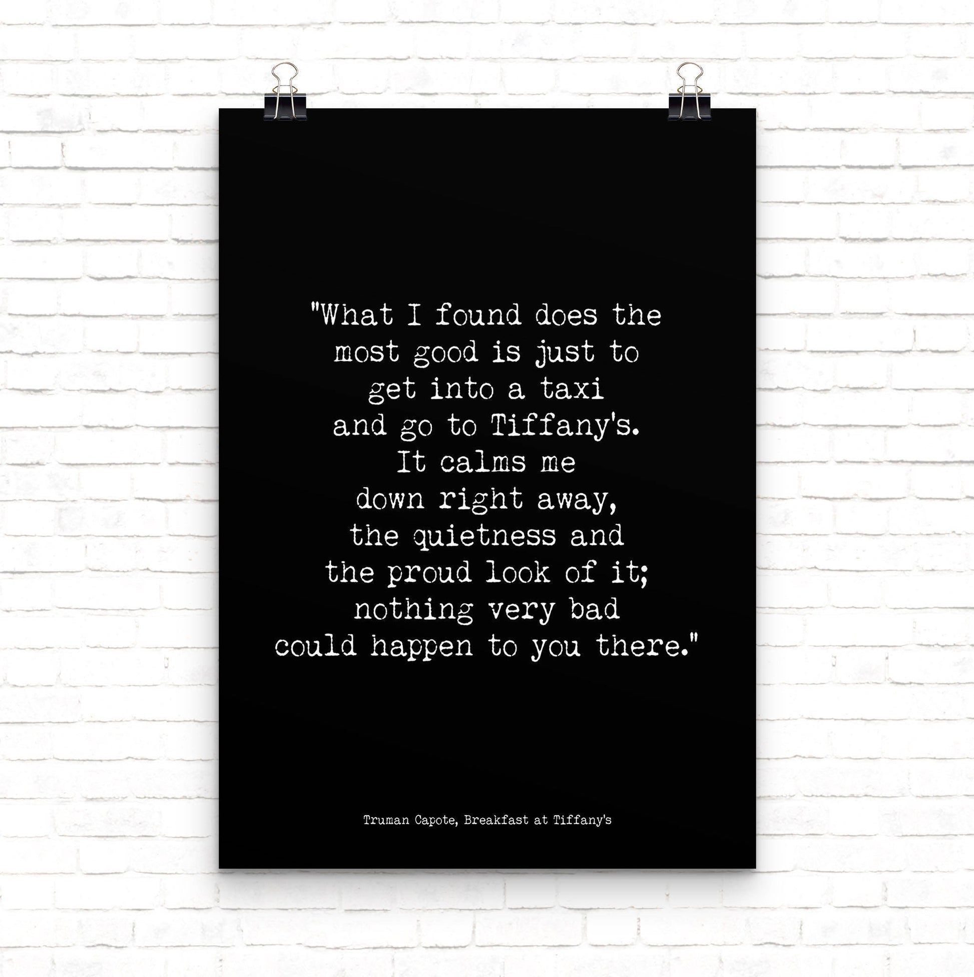 Breakfast at Tiffanys Quote, Audrey Hepburn Art