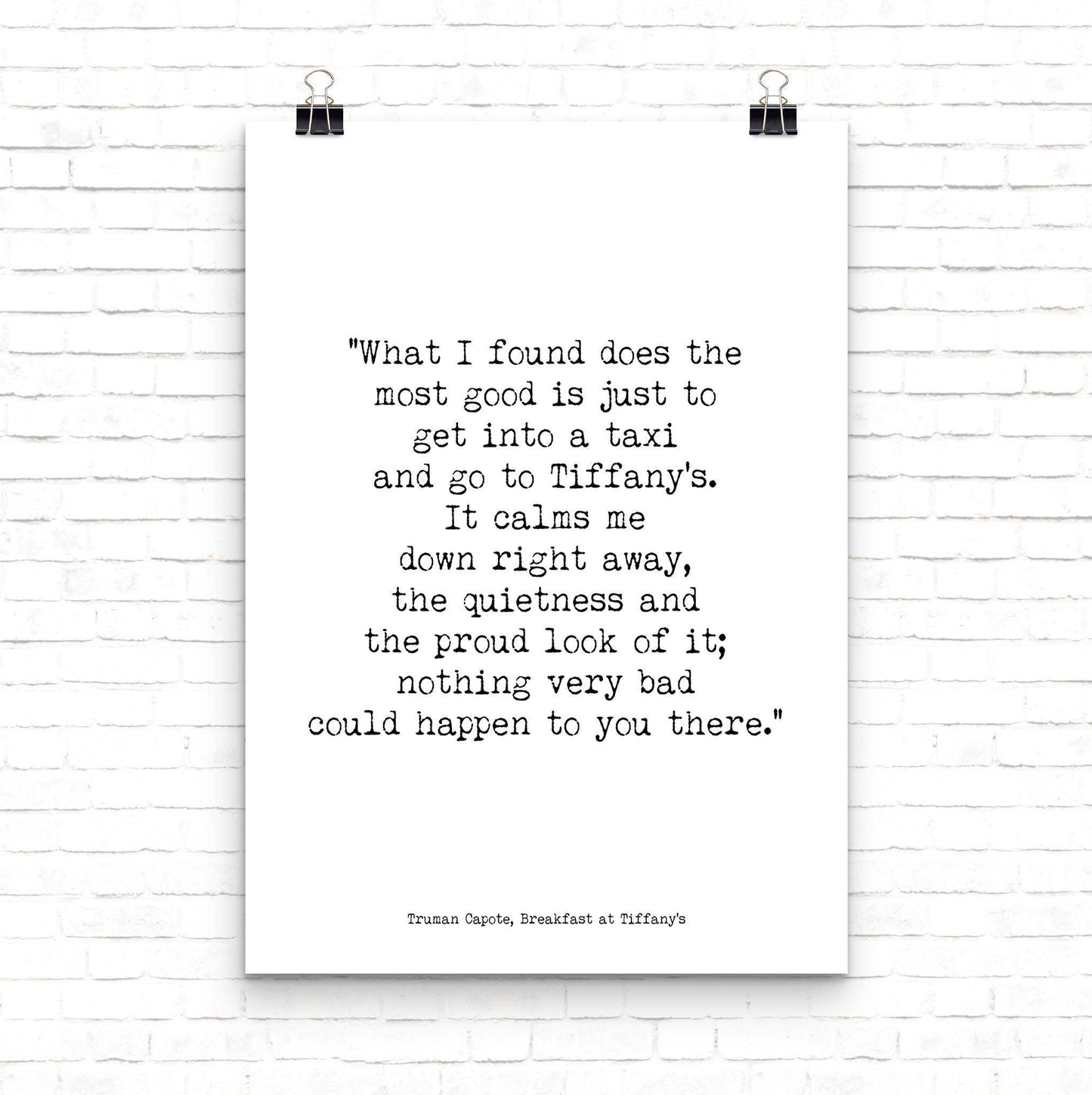 Breakfast at Tiffanys Quote, Audrey Hepburn Art