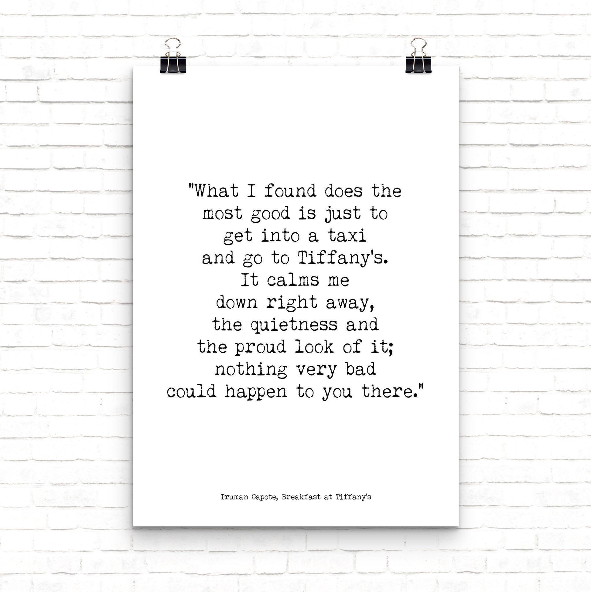 Breakfast at Tiffanys Quote, Audrey Hepburn Art