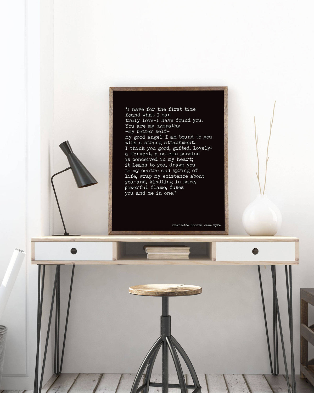 Jane Eyre Print, Charlotte Bronte Literary Art Poster