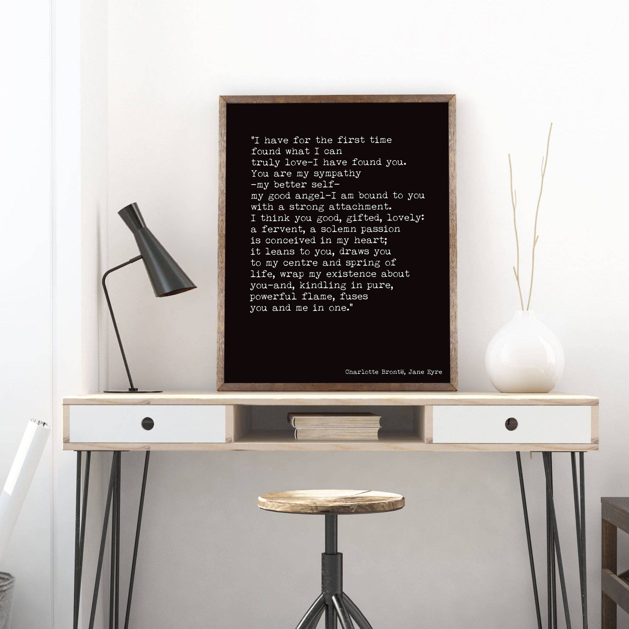 Jane Eyre Print, Charlotte Bronte Literary Art Poster