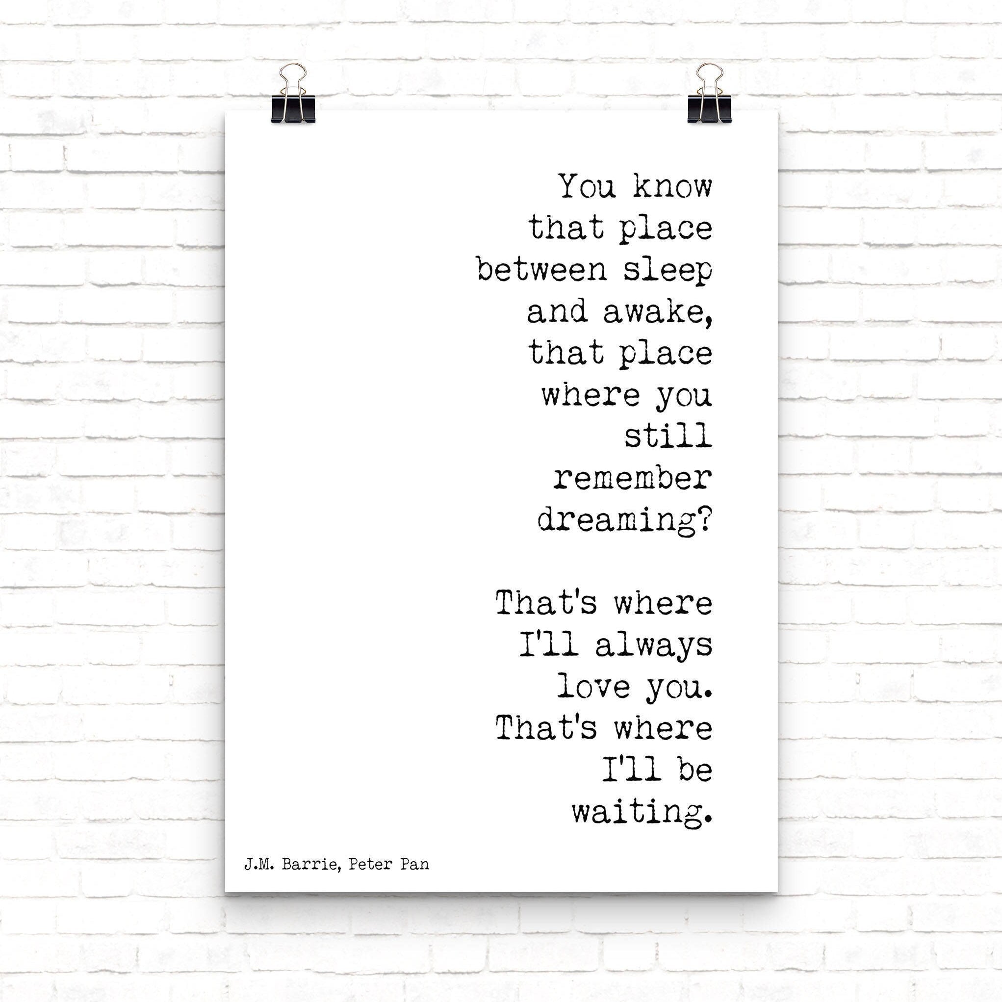 I'll Always Love You Peter Pan Print, Nursery or Bedroom Wall Decor