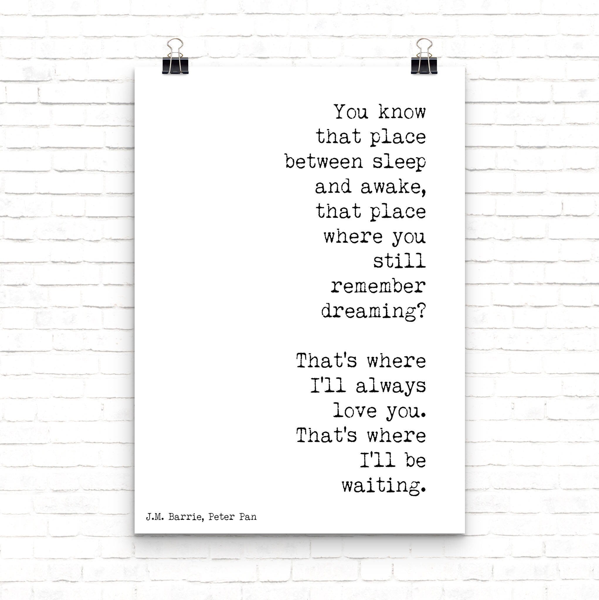 I'll Always Love You Peter Pan Print, Nursery or Bedroom Wall Decor