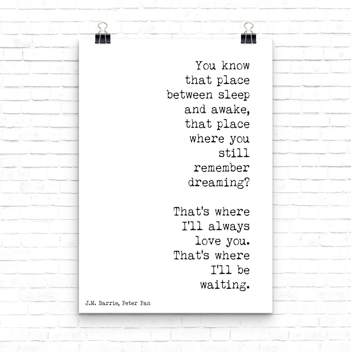 I'll Always Love You Peter Pan Print, Nursery or Bedroom Wall Decor