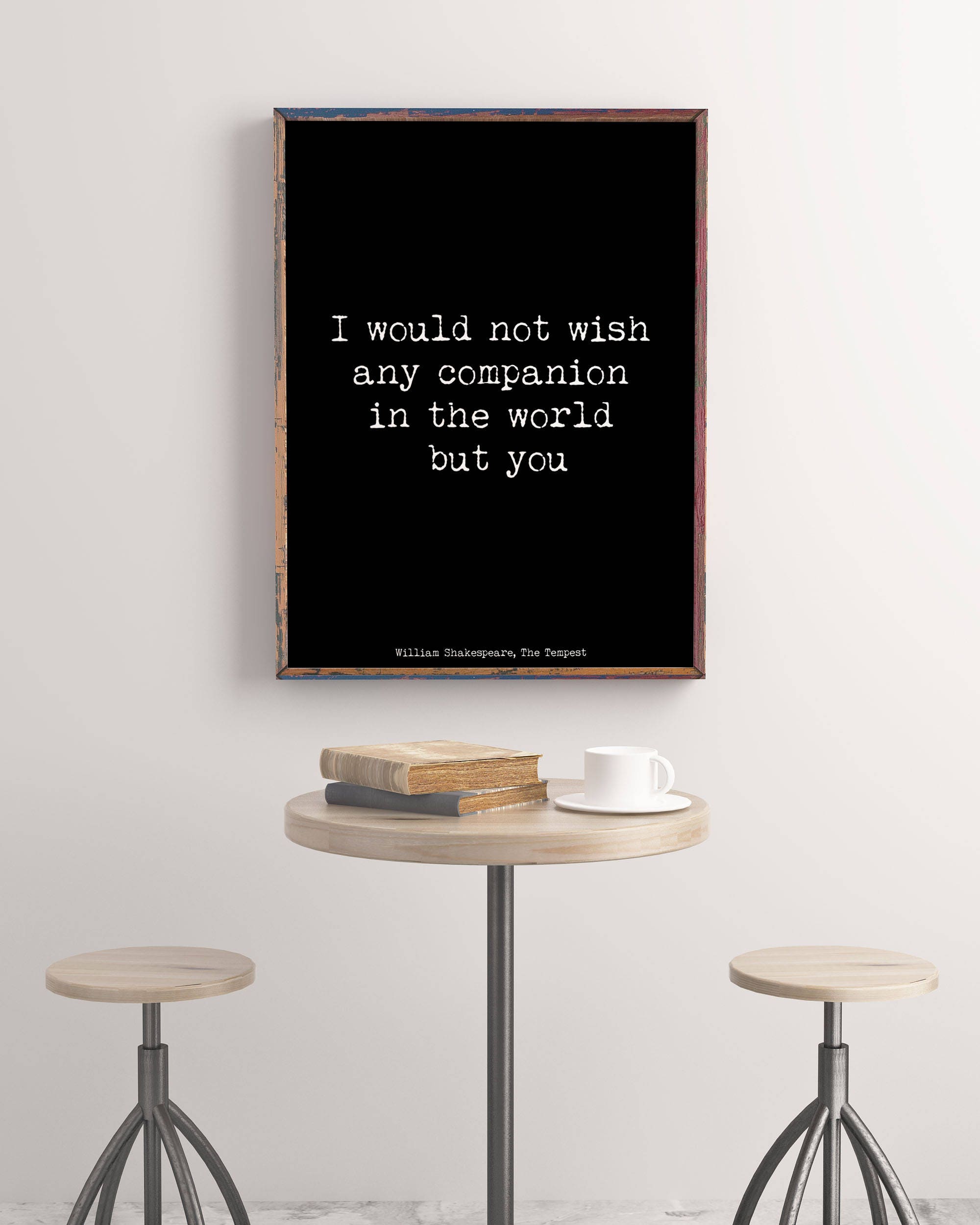 Shakespeare Quote From The Tempest, Love Quote Anniversary Gift Idea