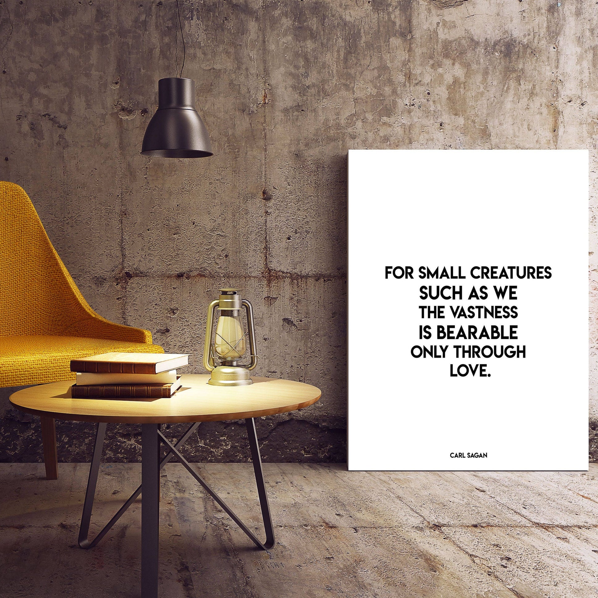 Carl Sagan Love Quote Print in Black & White, Literary Wall Decor