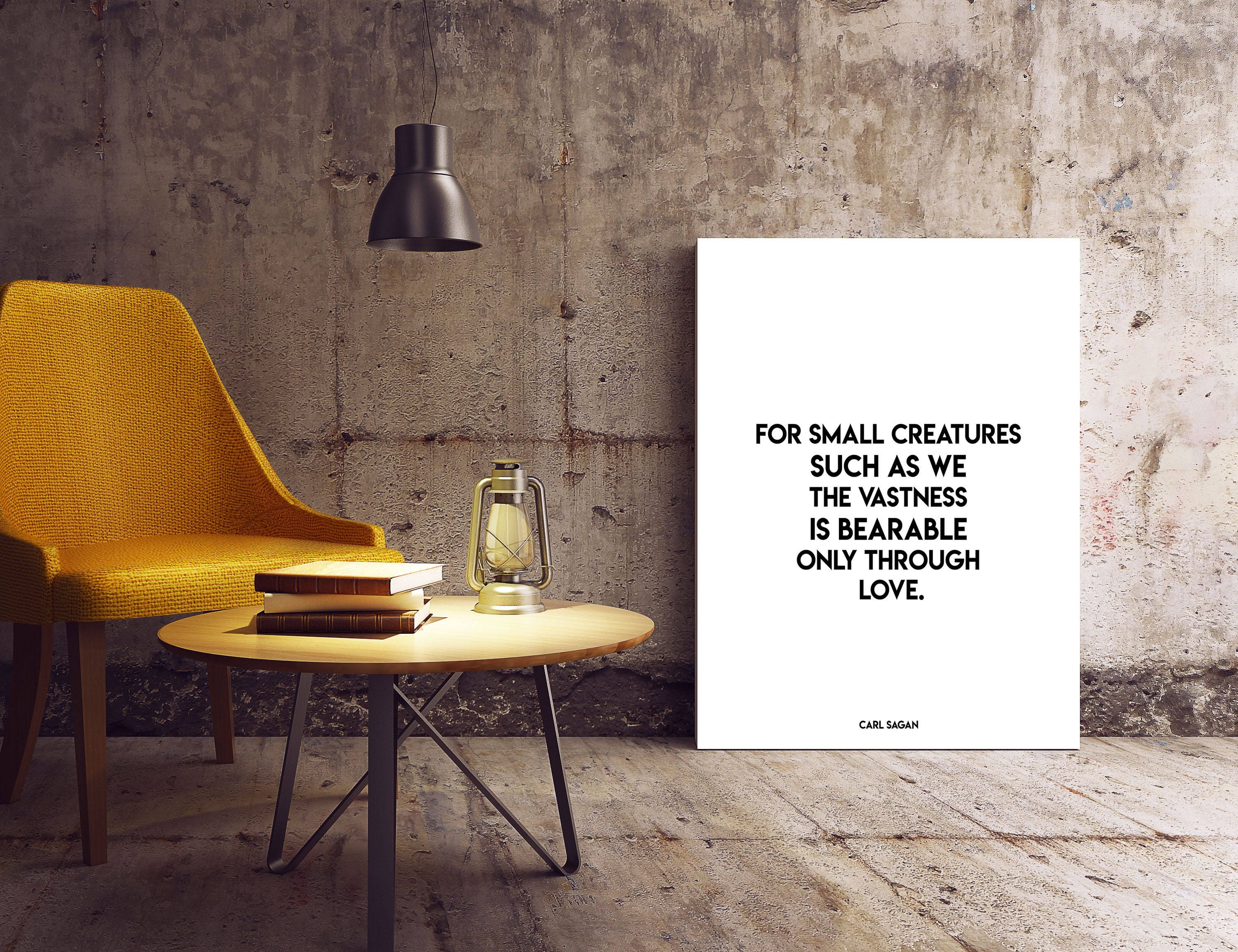 Carl Sagan Love Quote Print in Black & White, Literary Wall Decor
