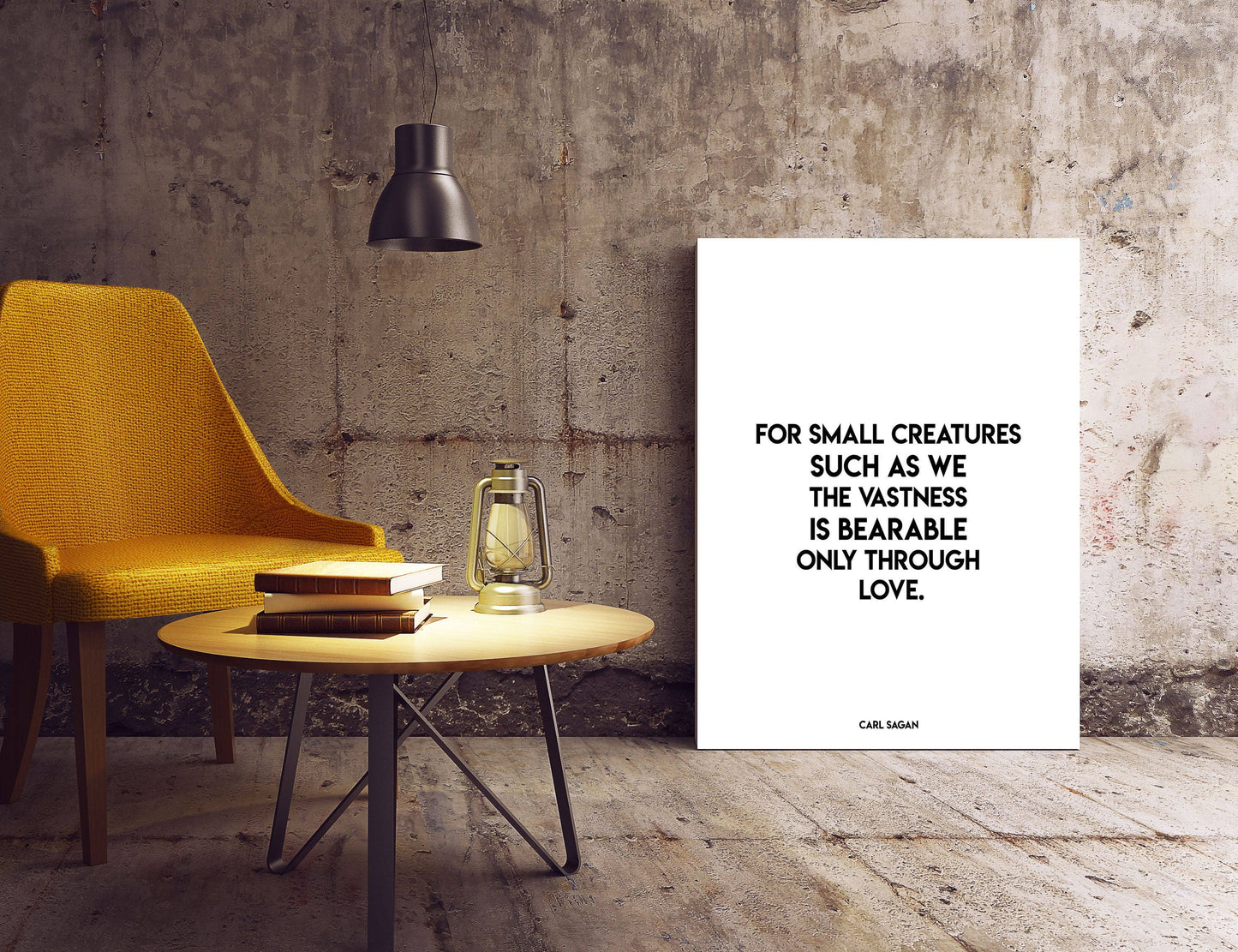 Carl Sagan Love Quote Print in Black & White, Literary Wall Decor