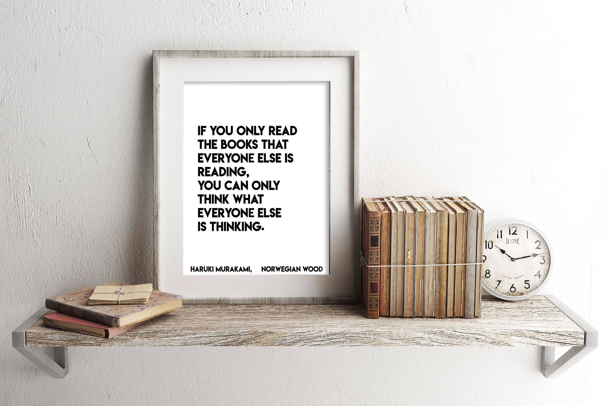 Haruki Murakami Quote Print in Black & White, Book Lover Gift, Wall Art Prints