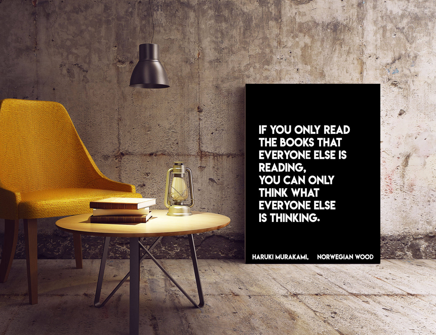 Haruki Murakami Quote Art Print – Modern Literary Wall Art, Minimalist Book Lover Decor