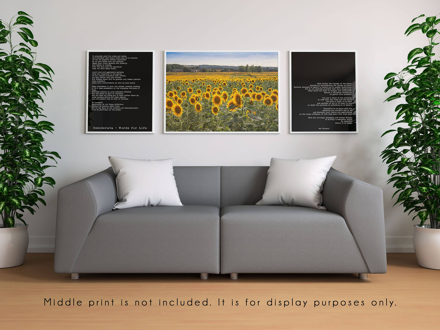 Desiderata Poem Wall Art - Wellness Decor Poetry Print Set Framed or Unframed