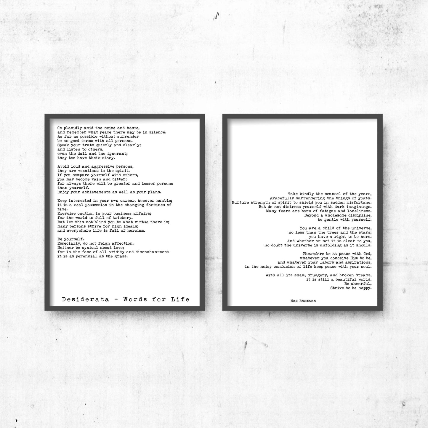 Desiderata Poem Wall Art - Wellness Decor Poetry Print Set Framed or Unframed