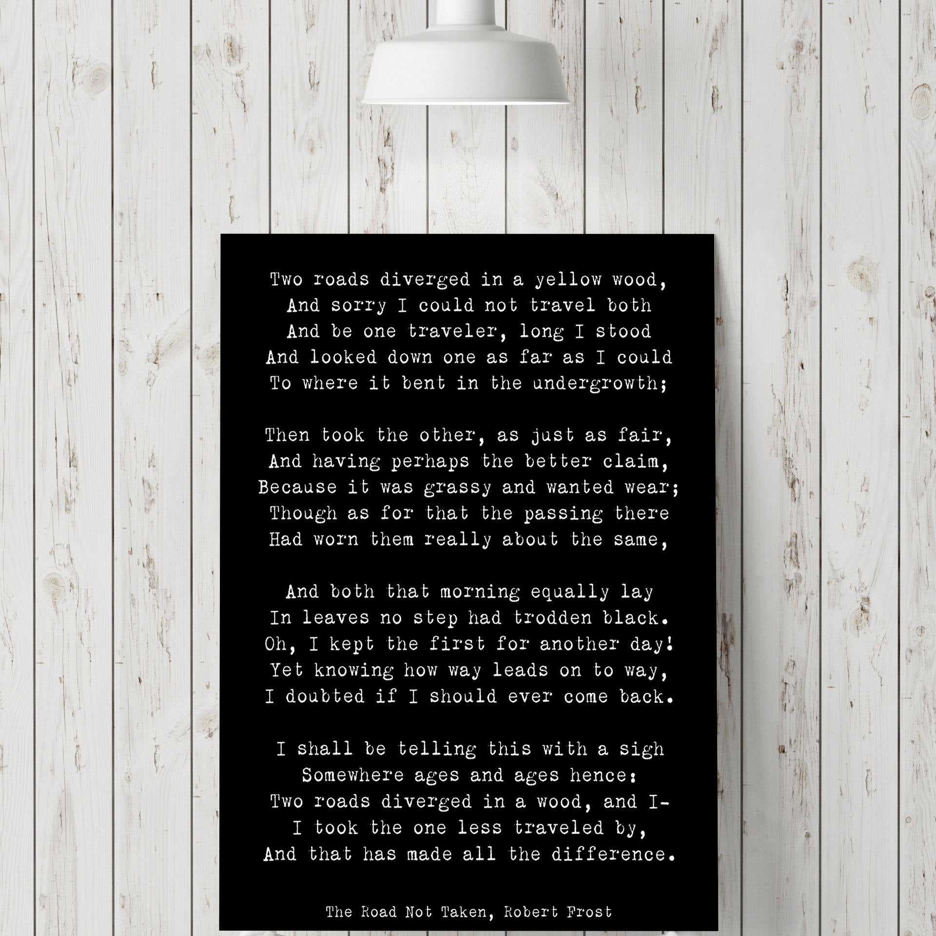Robert Frost Poem Quote Print, The Road Not Taken Poem Poster, Two Roads Diverged