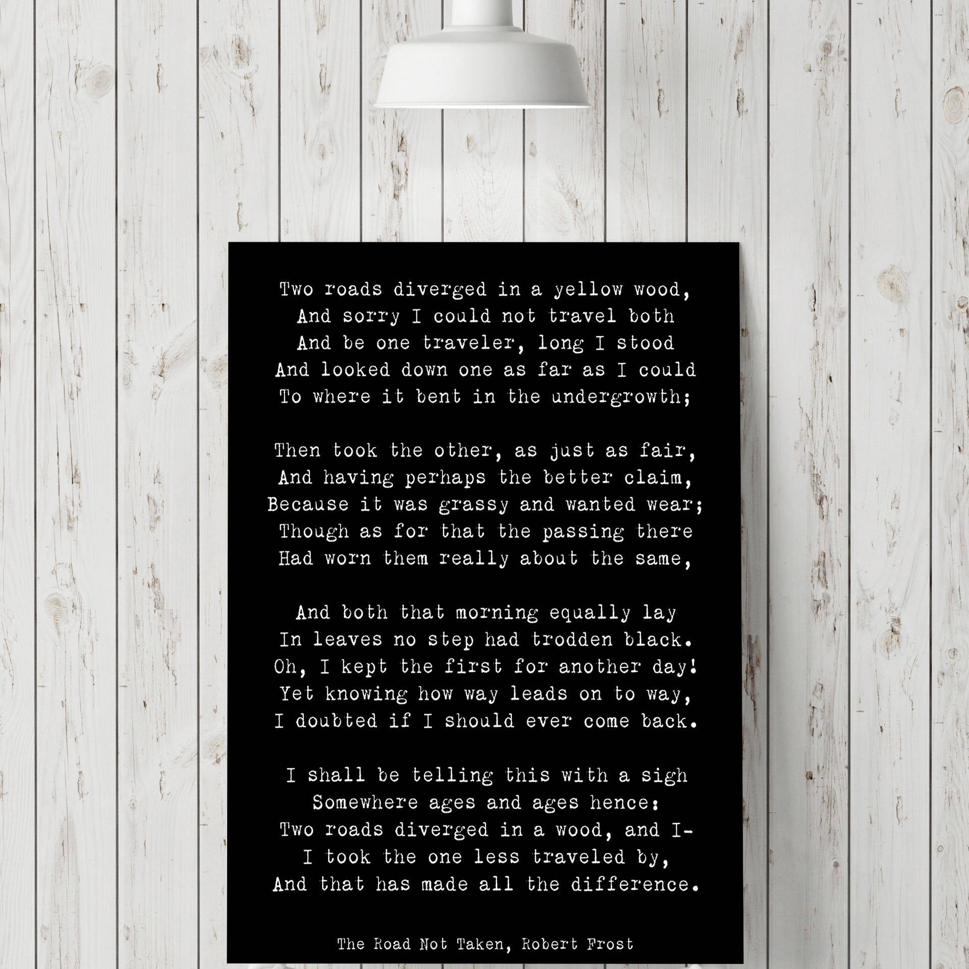 Robert Frost Poem Quote Print, The Road Not Taken Poem Poster, Two Roads Diverged