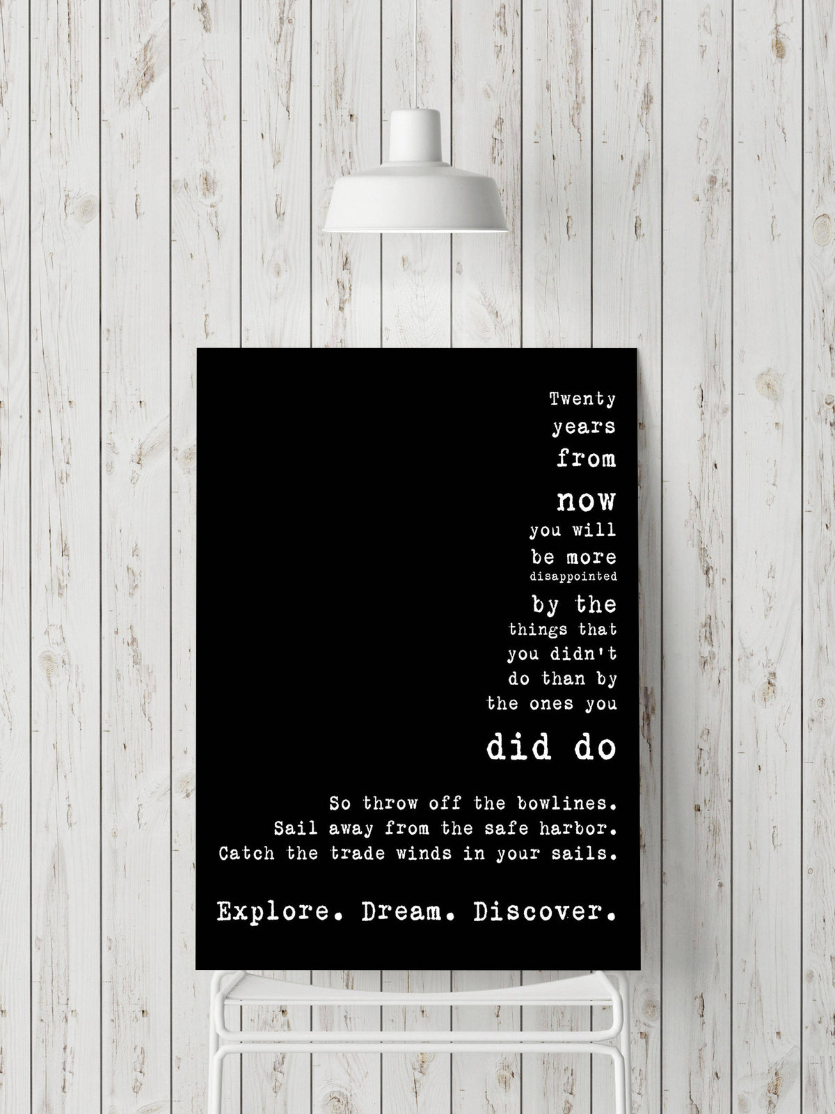 Mark Twain Explore, Dream, Discover quote print