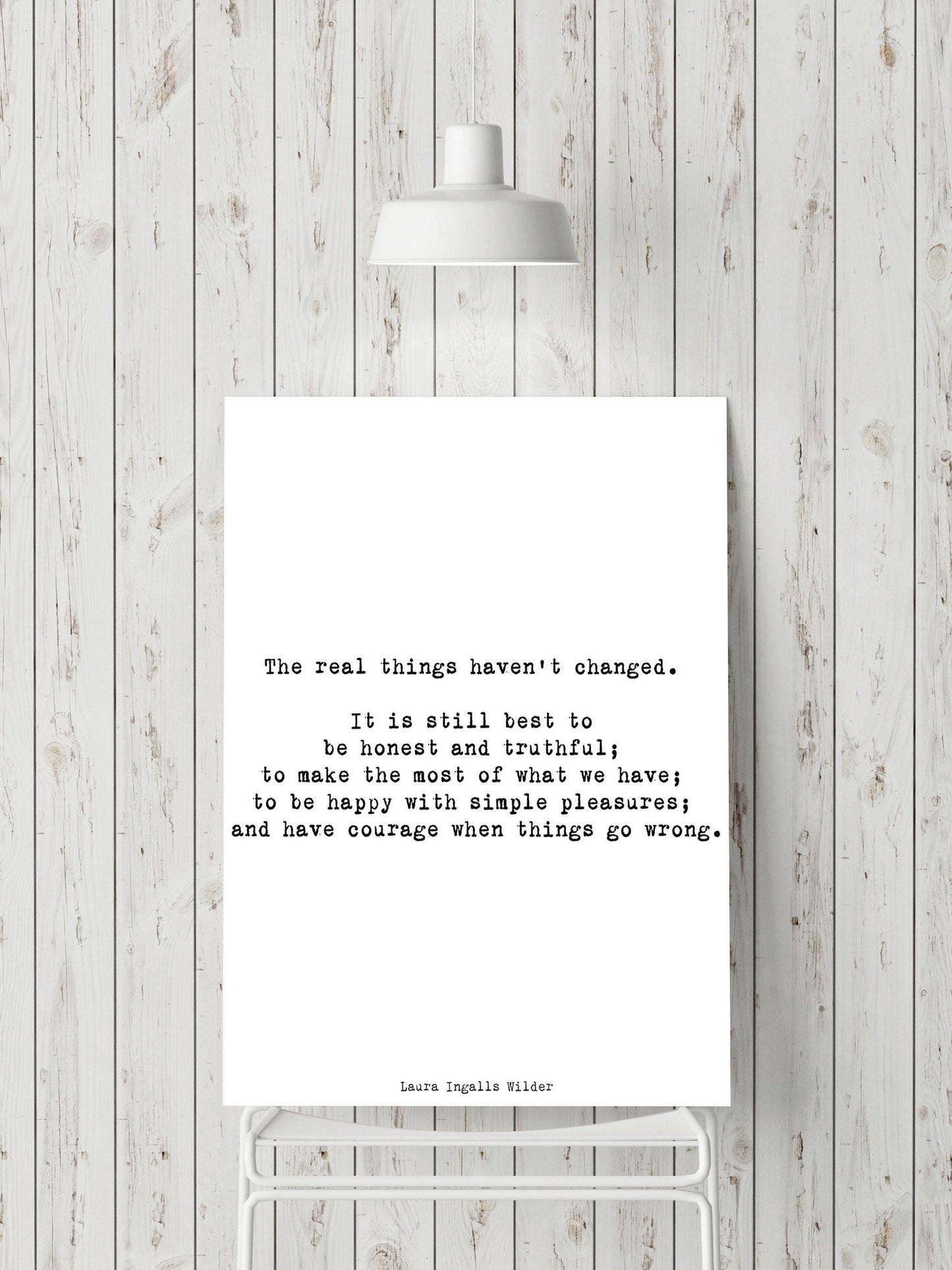 Laura Ingalls Wilder The Real Things Literary Quote Art Framed & Unframed Wall Prints
