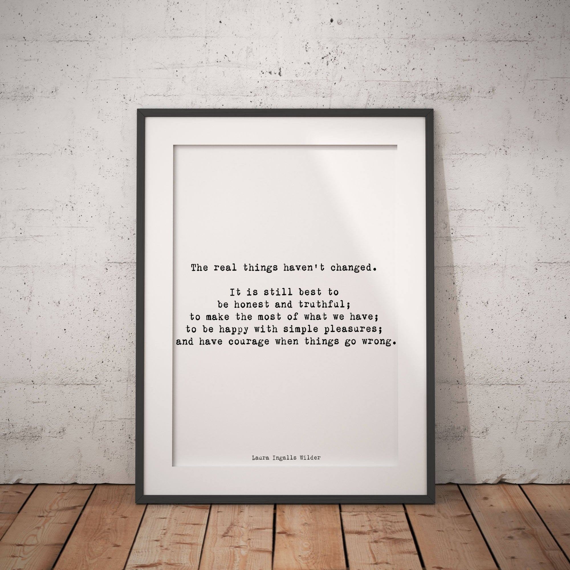 Laura Ingalls Wilder Inspirational Wall Art Quote Print, Typography Wall Decor