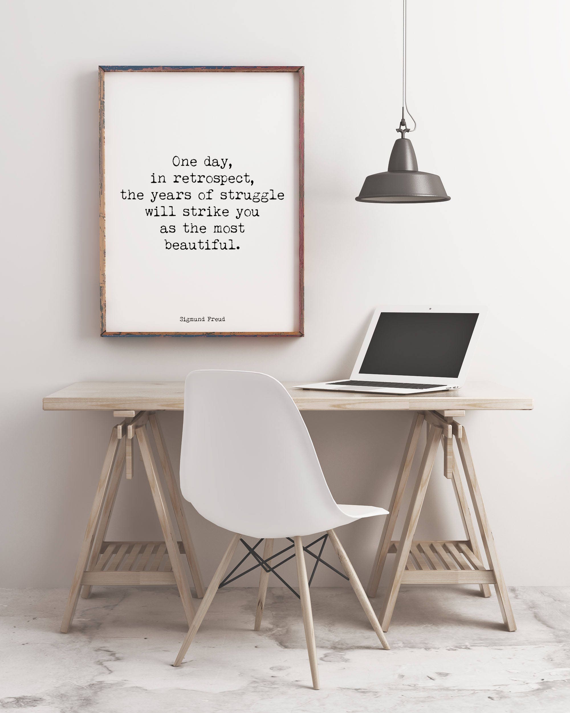 Sigmund Freud Quote Print in Black & White, Psychology Art Print Unframed and Framed Art