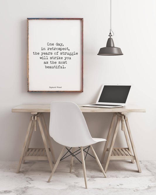 Sigmund Freud Quote Print in Black & White, Psychology Art Print Unframed and Framed Art