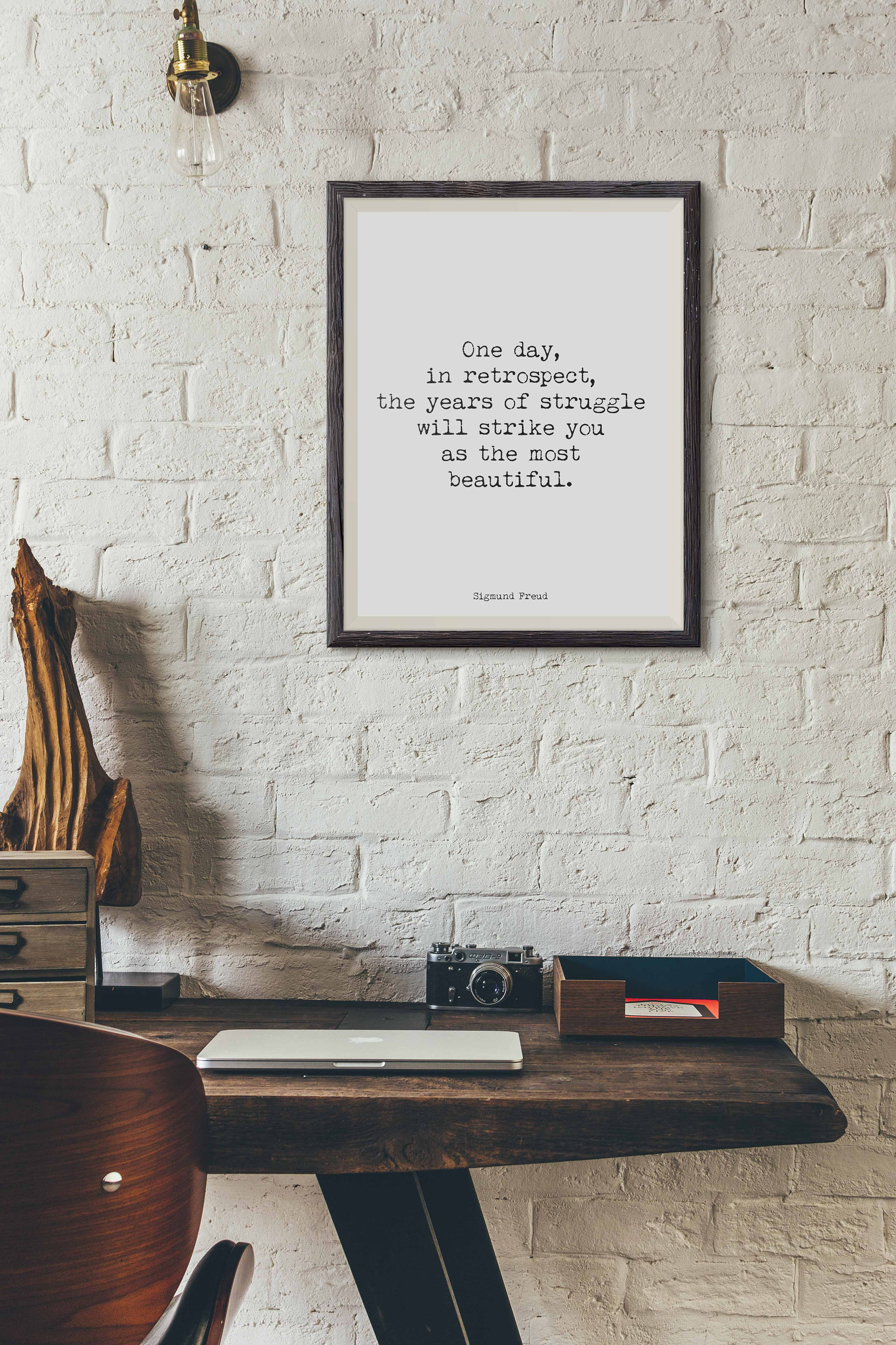 Sigmund Freud Quote Print in Black & White, Psychology Art Print Unframed and Framed Art
