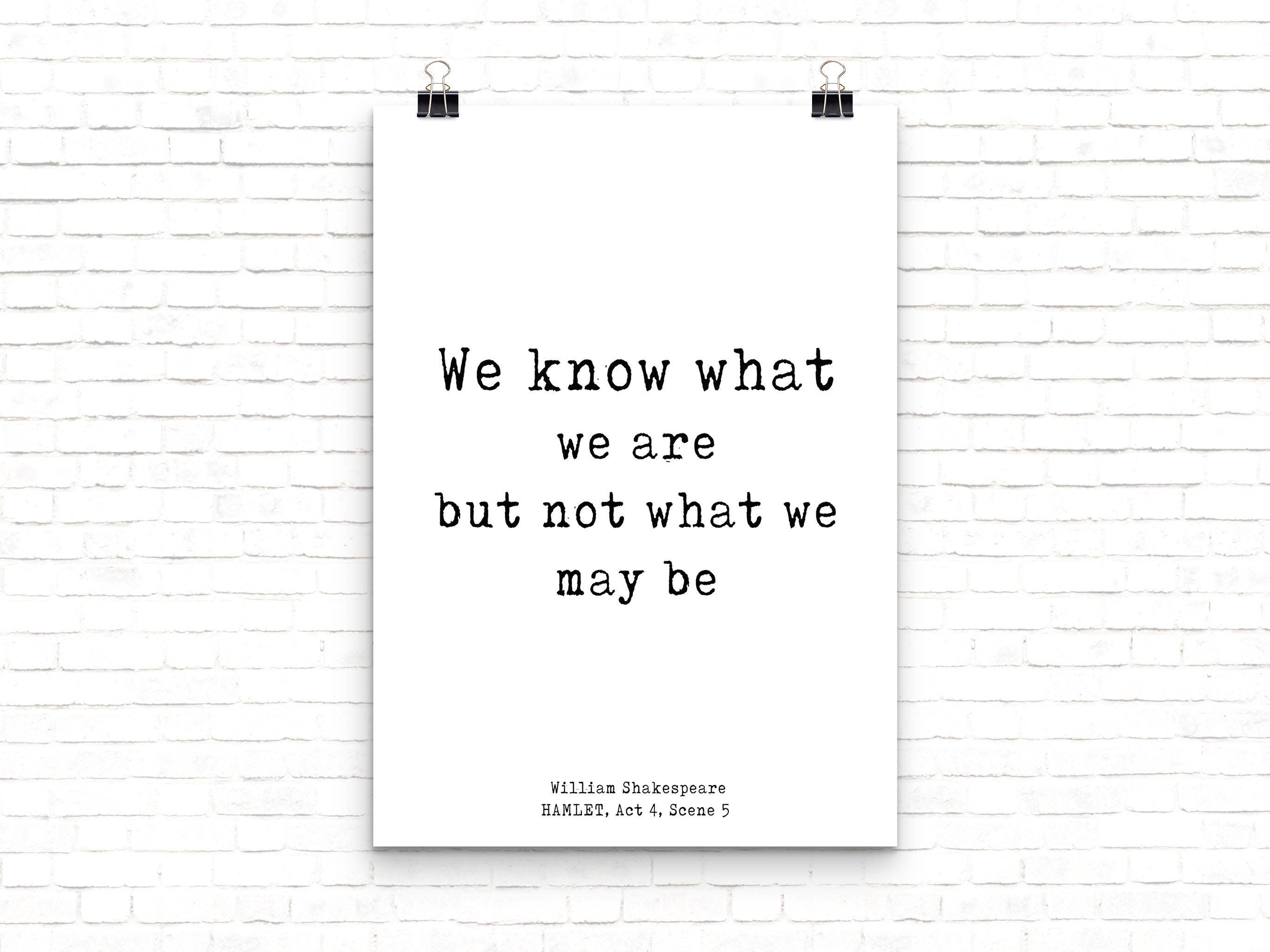 William Shakespeare Quote Print Hamlet Literary Wall Art