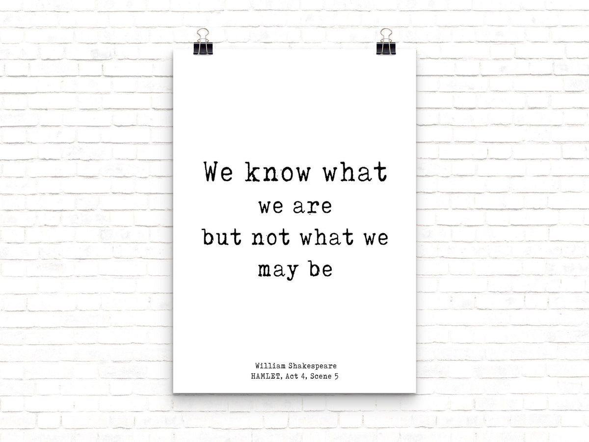 William Shakespeare Quote Print Hamlet Literary Wall Art