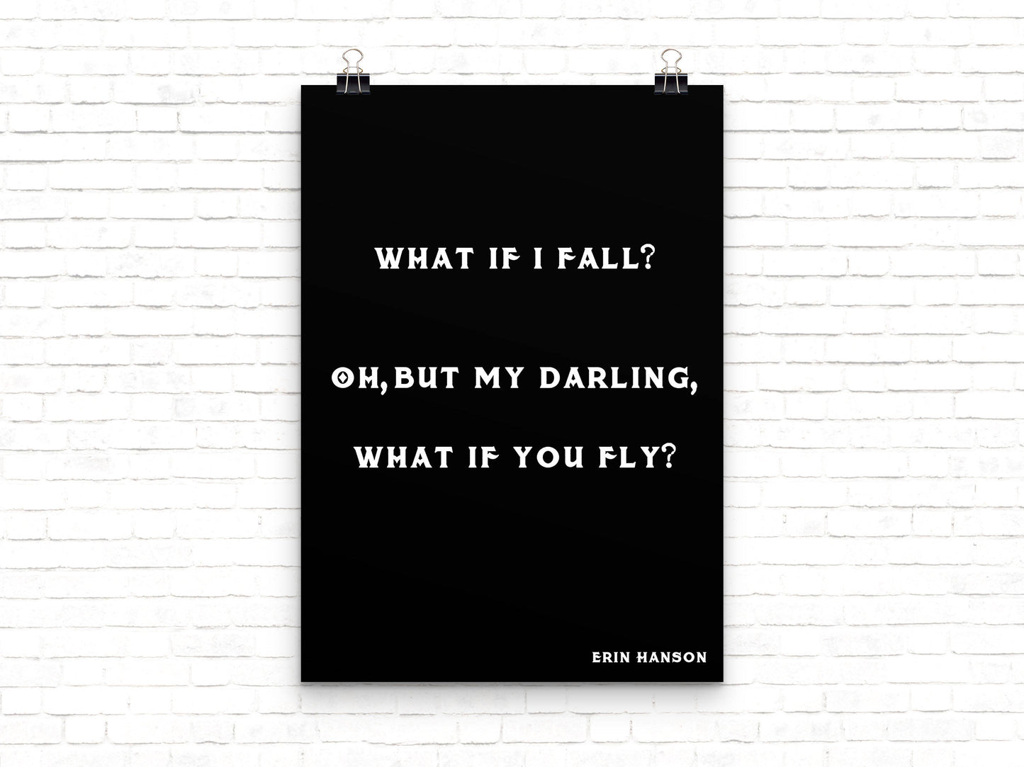Erin Hanson Quote Print What If You Fly, Inspirational Literary Wall Art