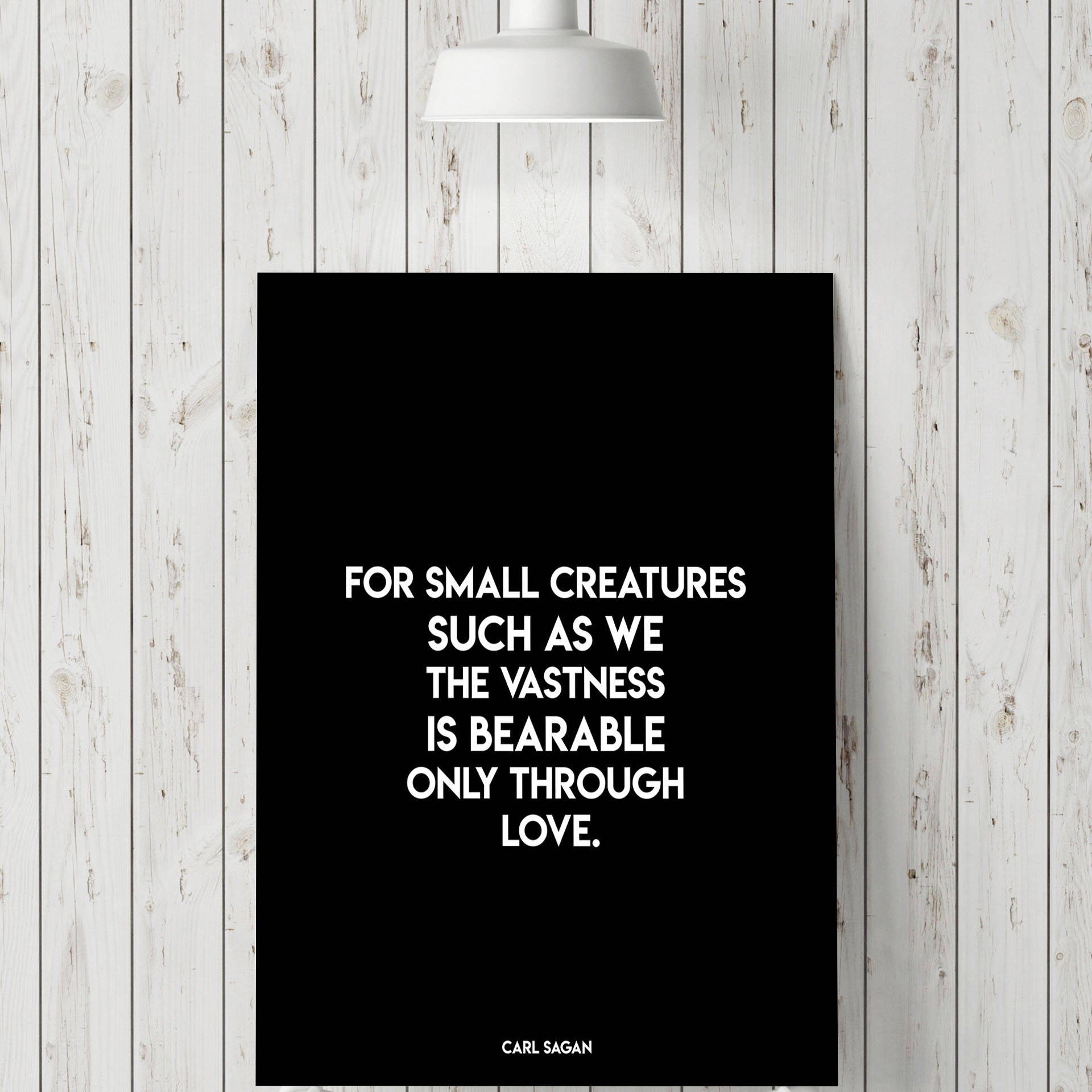 Carl Sagan Love Quote Print in Black & White, Literary Wall Decor