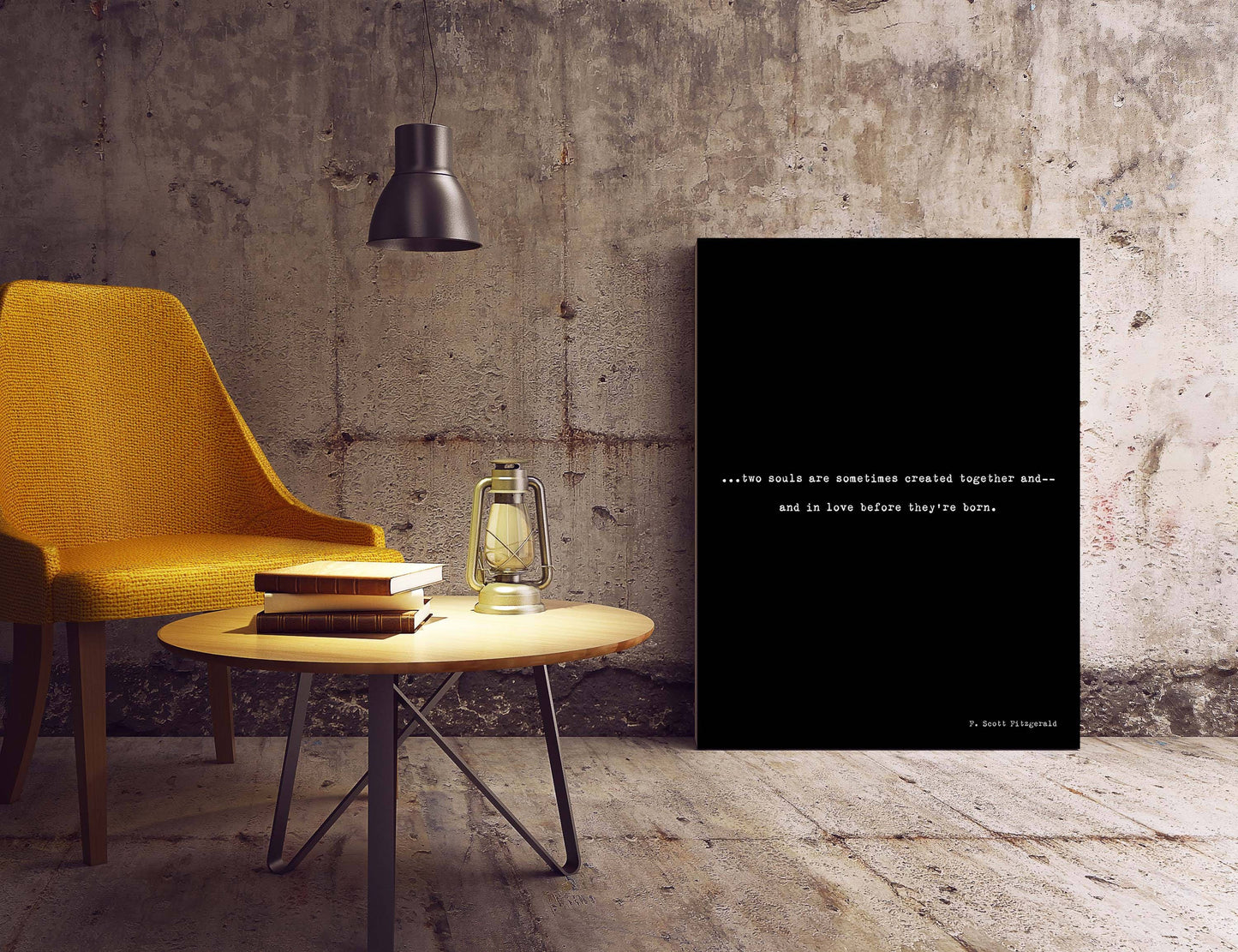 Love Quote Print, F Scott Fitzgerald Romantic Wall Print Black & White
