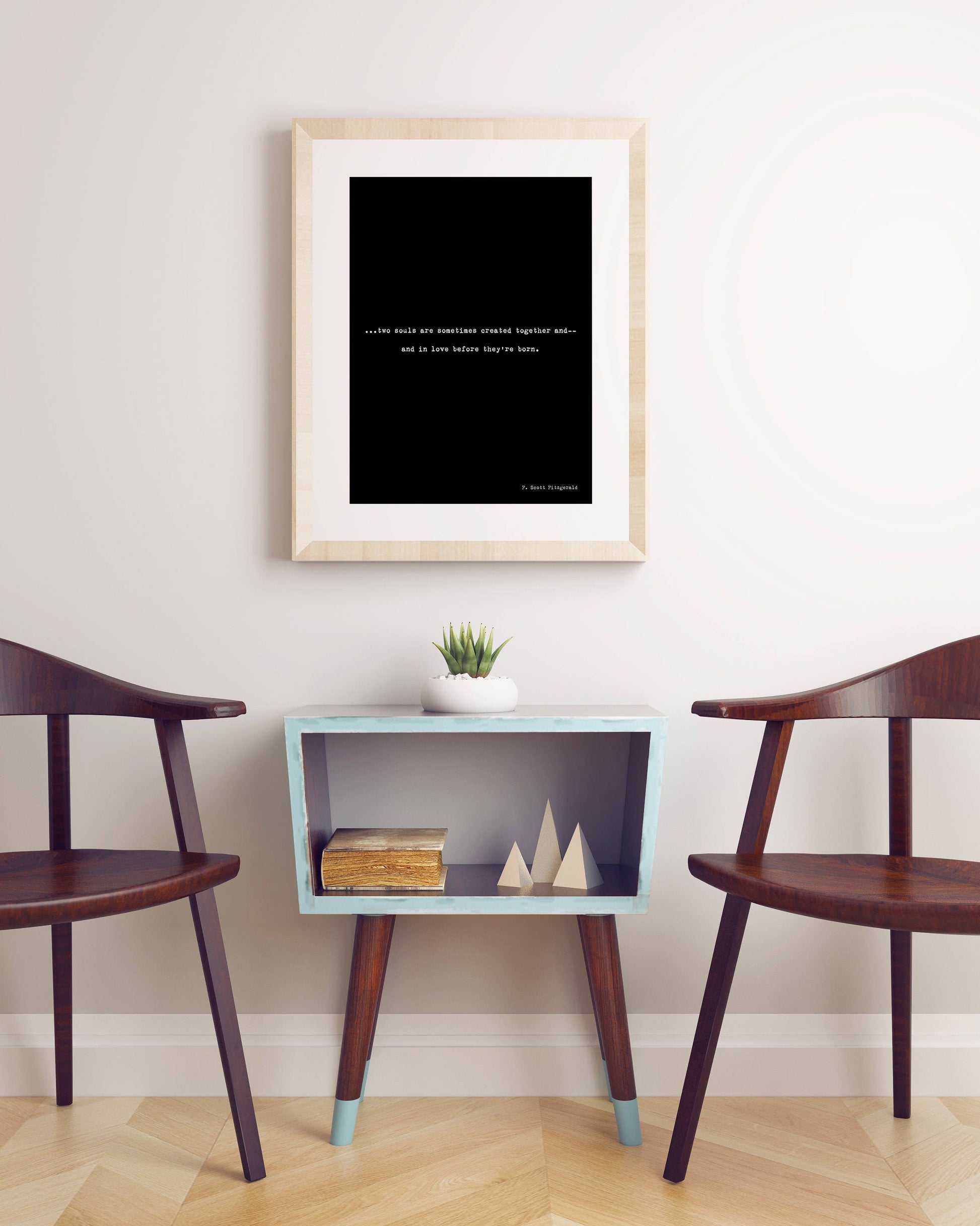 Love Quote Print, F Scott Fitzgerald Romantic Wall Print Black & White