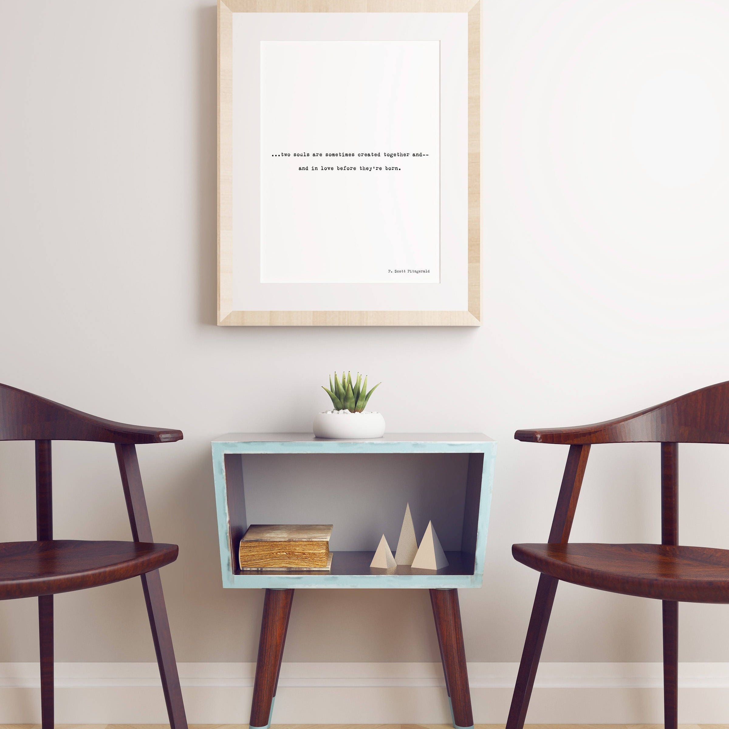 Love Quote Print, F Scott Fitzgerald Romantic Wall Print Black & White