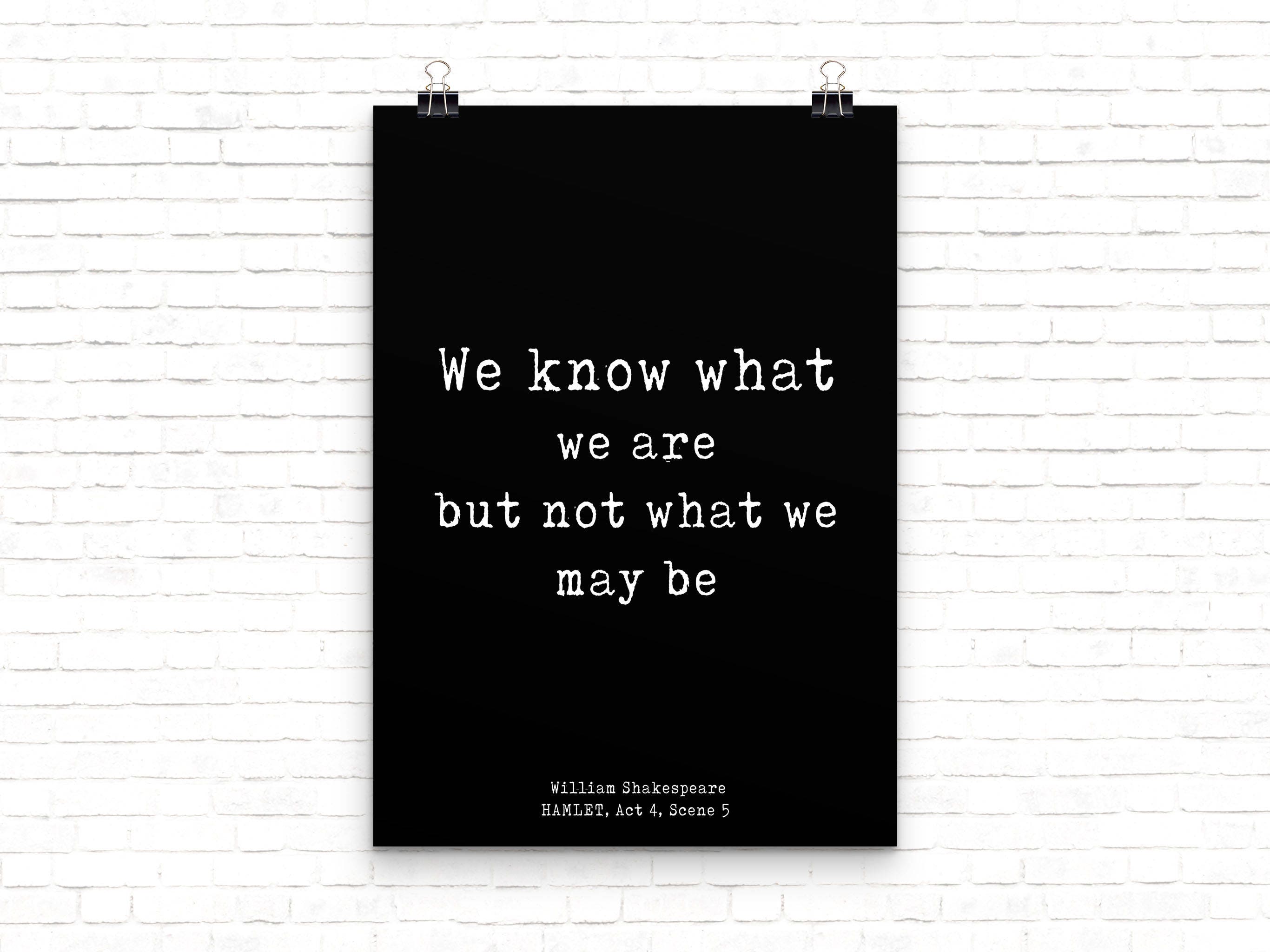William Shakespeare Quote Print Hamlet Literary Wall Art