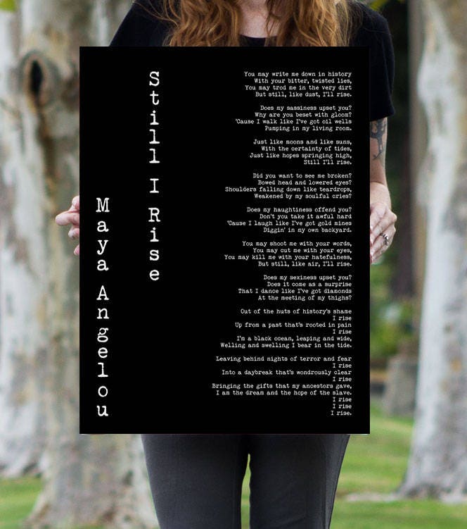 Large Still I Rise Canvas Print Maya Angelou Wall Art Prints