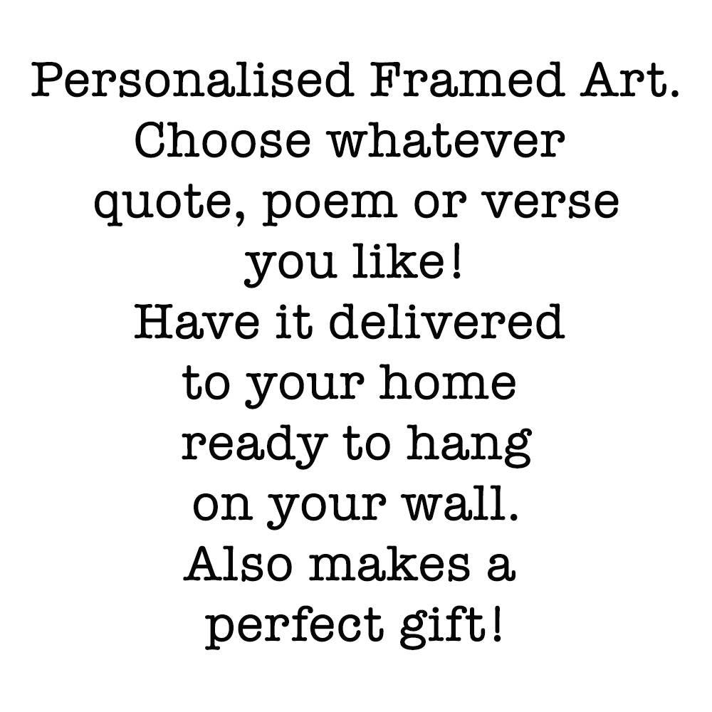 Custom Quote Print Framed Art, Book Quote Decor