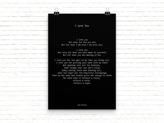 I Love You Poem, Wedding Poem or Engagement Gift Idea