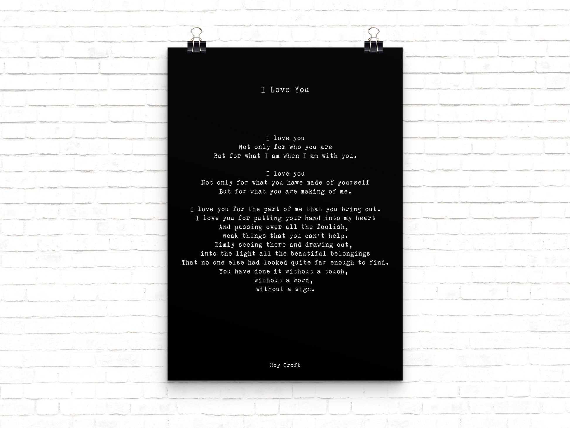 I Love You Poem, Wedding Poem or Engagement Gift Idea
