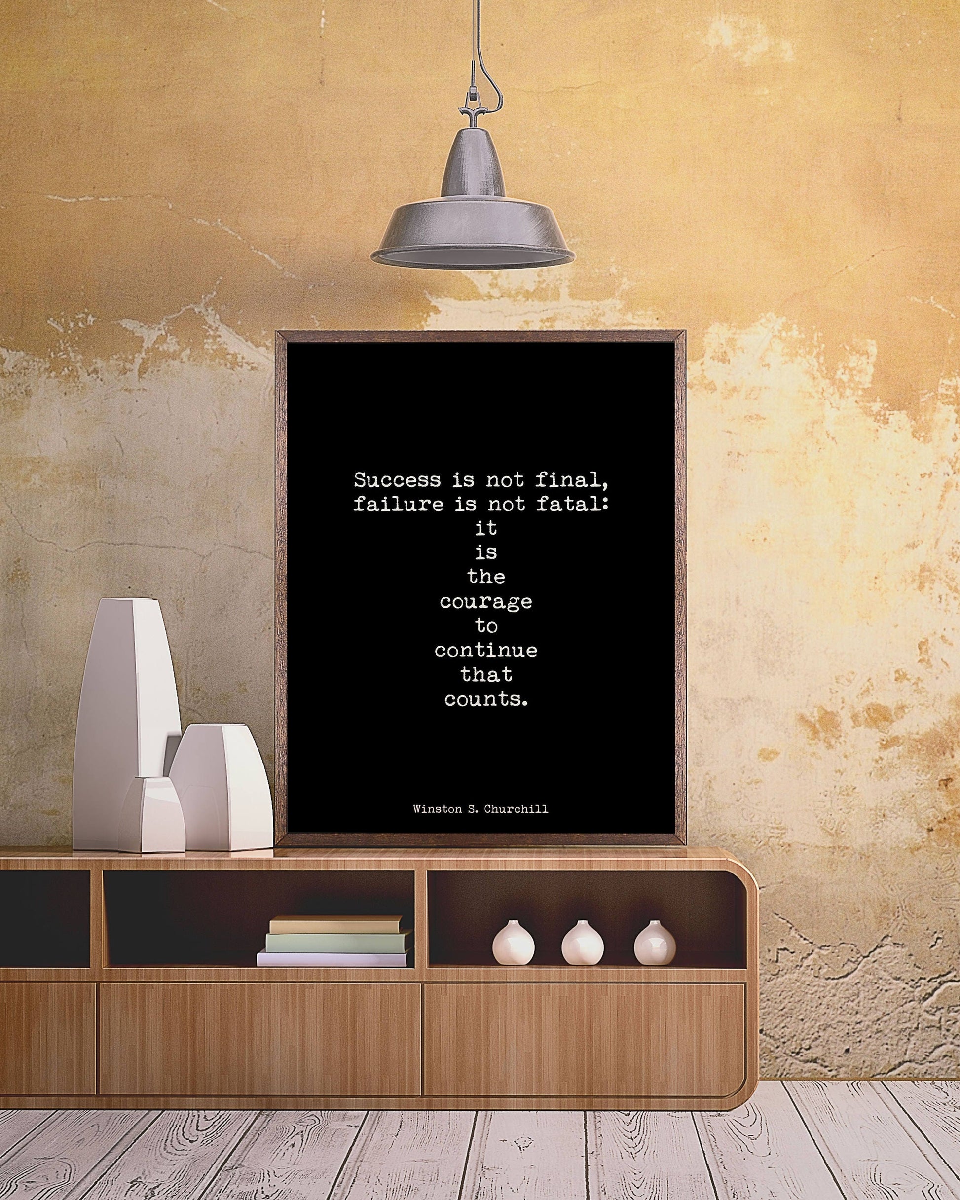 Inspirational print, Winston Churchill Courage Quote Print