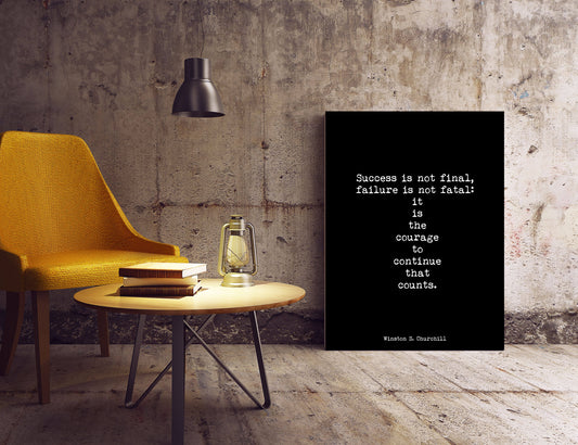 Inspirational print, Winston Churchill Courage Quote Print