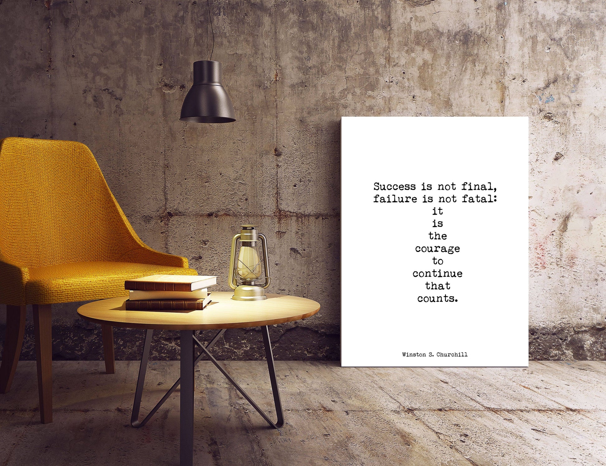 Inspirational print, Winston Churchill Courage Quote Print