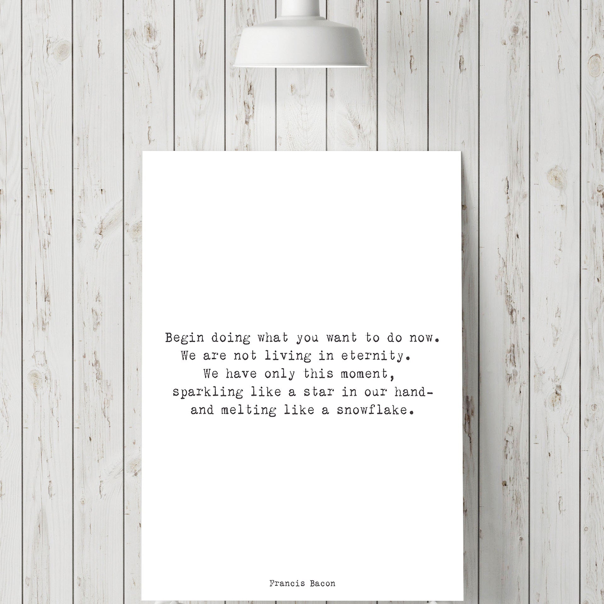 Francis Bacon Life Quote Inspirational Print Gift, Typography Quote Print Black & White Unframed or Framed Art