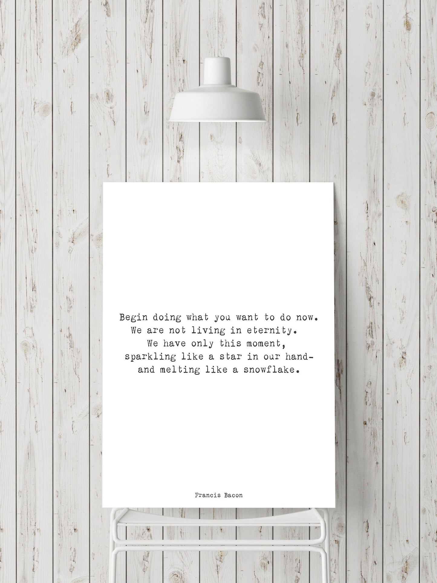 Francis Bacon Life Quote Inspirational Print Gift, Typography Quote Print Black & White Unframed or Framed Art