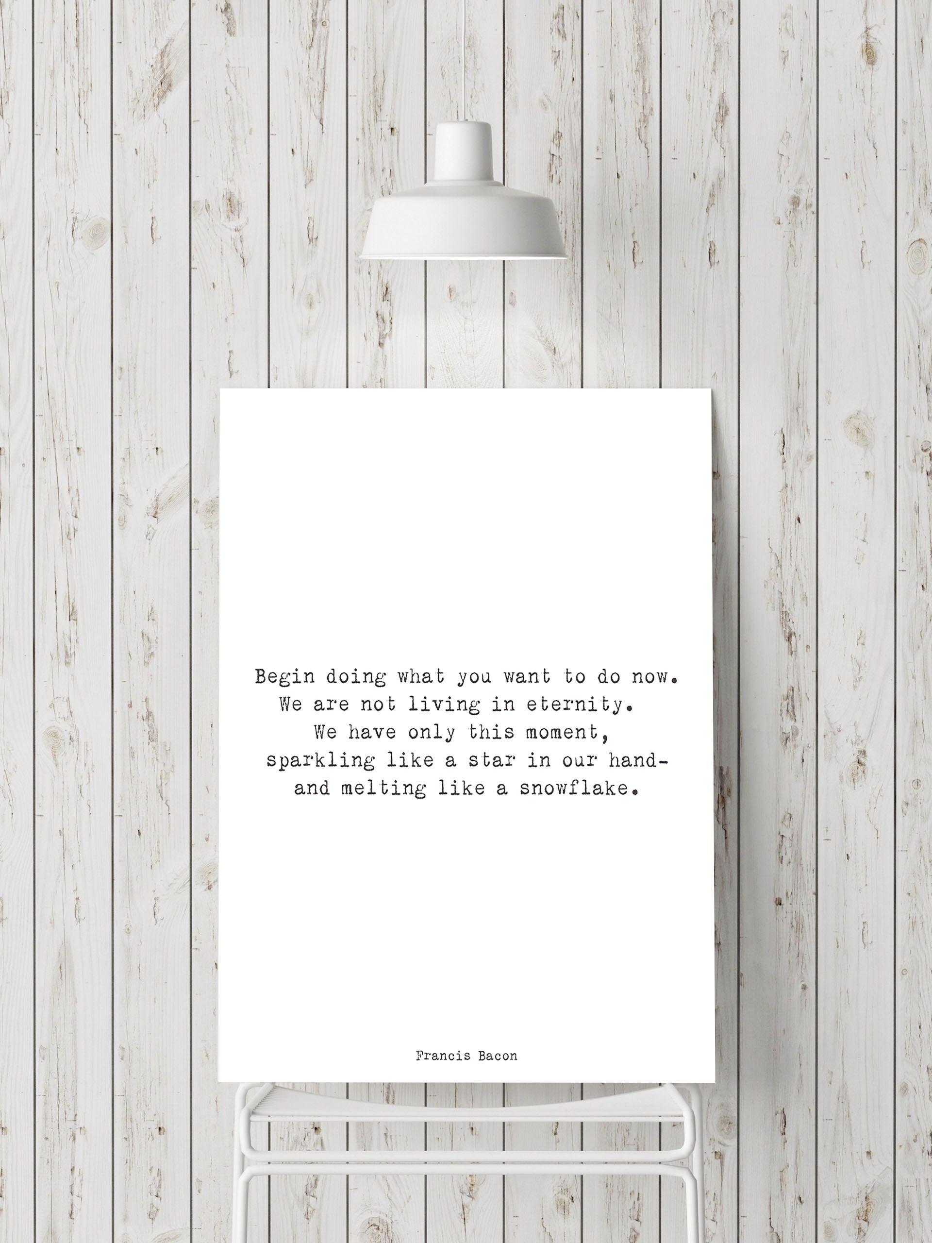 Francis Bacon Life Quote Inspirational Print Gift, Typography Quote Print Black & White Unframed or Framed Art