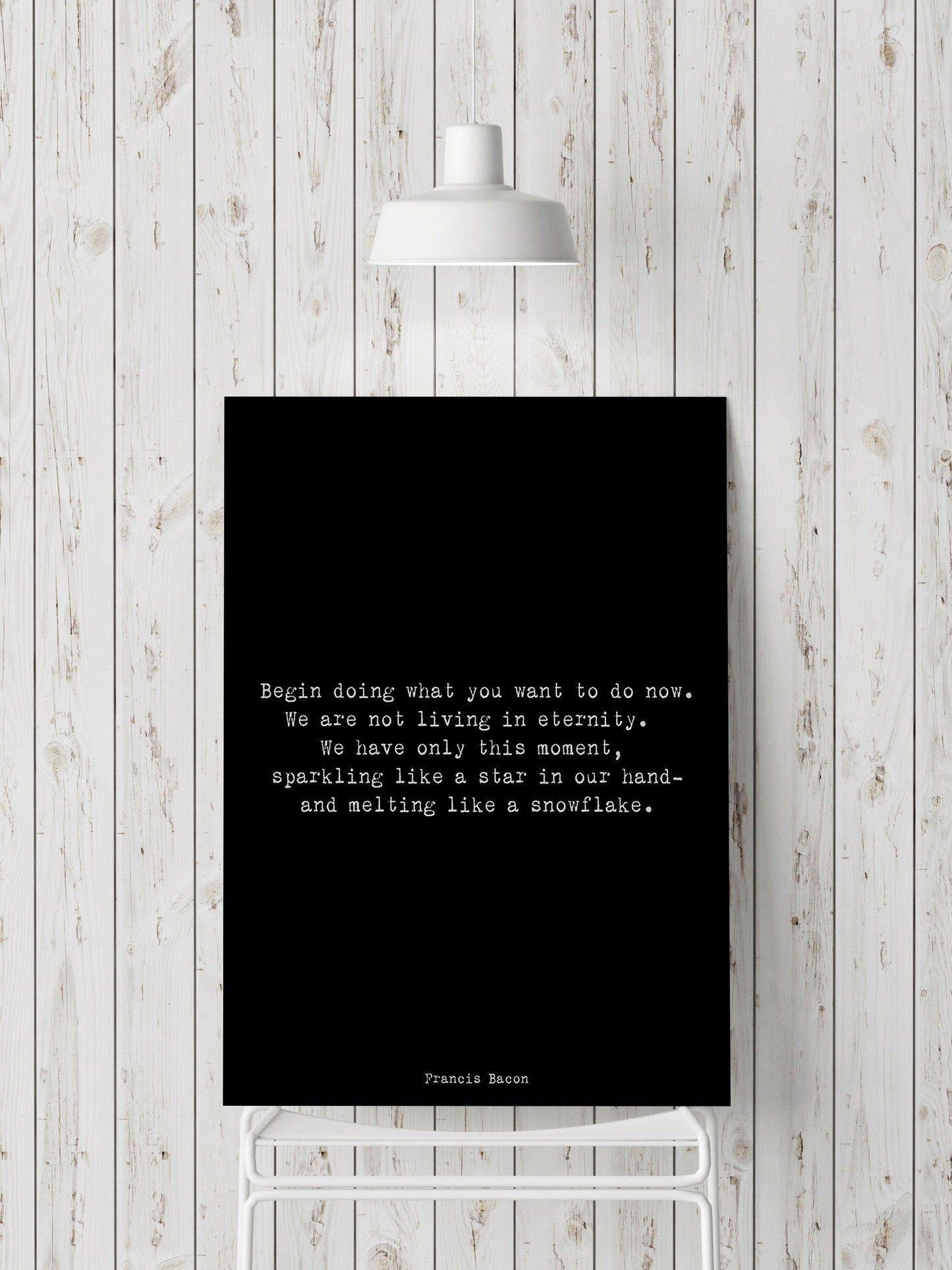 Francis Bacon Life Quote Inspirational Print Gift, Typography Quote Print Black & White Unframed or Framed Art