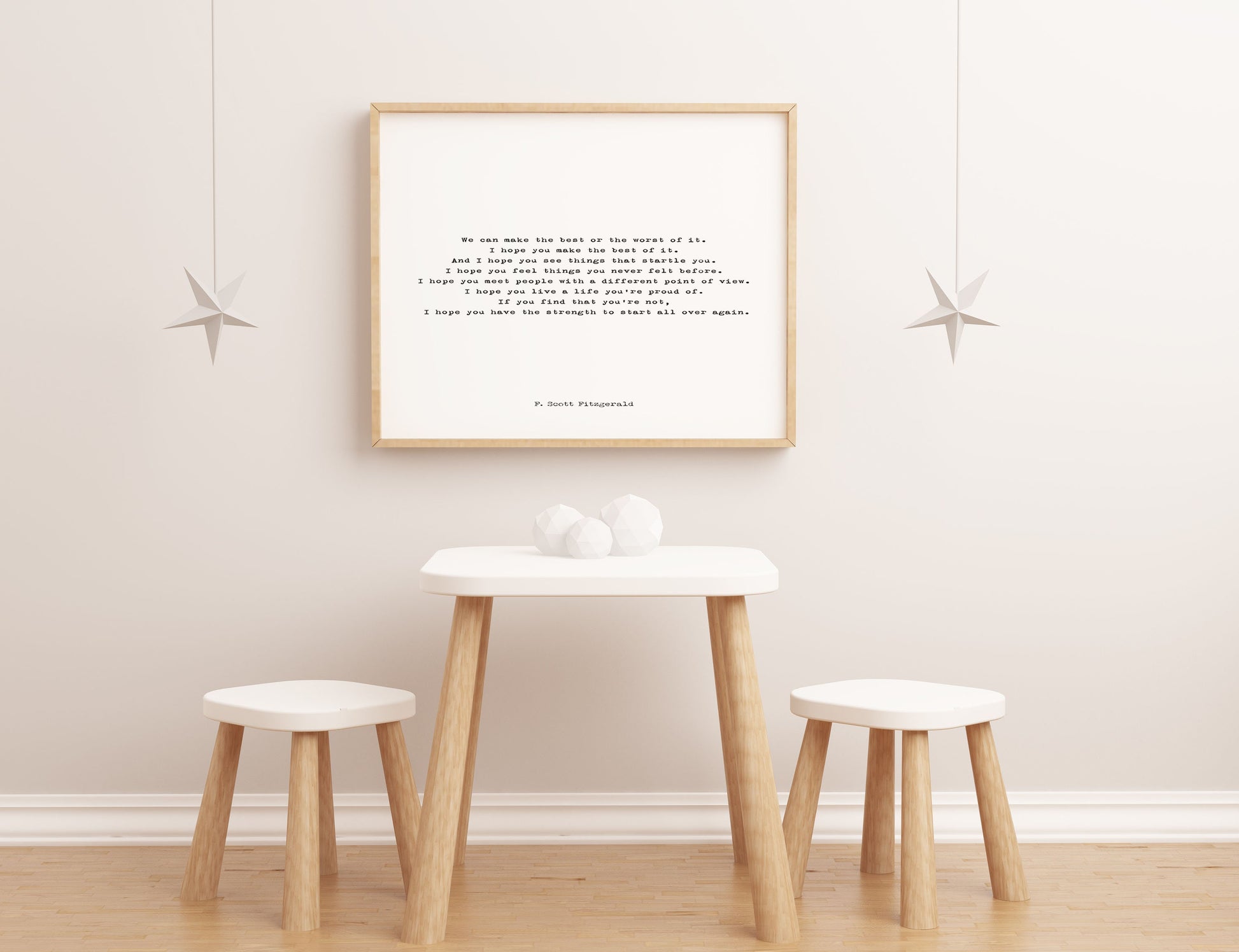 F Scott Fitzgerald Quote Print Inspirational I Hope You Make The Best Of It Literary Wall Art Black / White Typewriter Style Graduation Gift