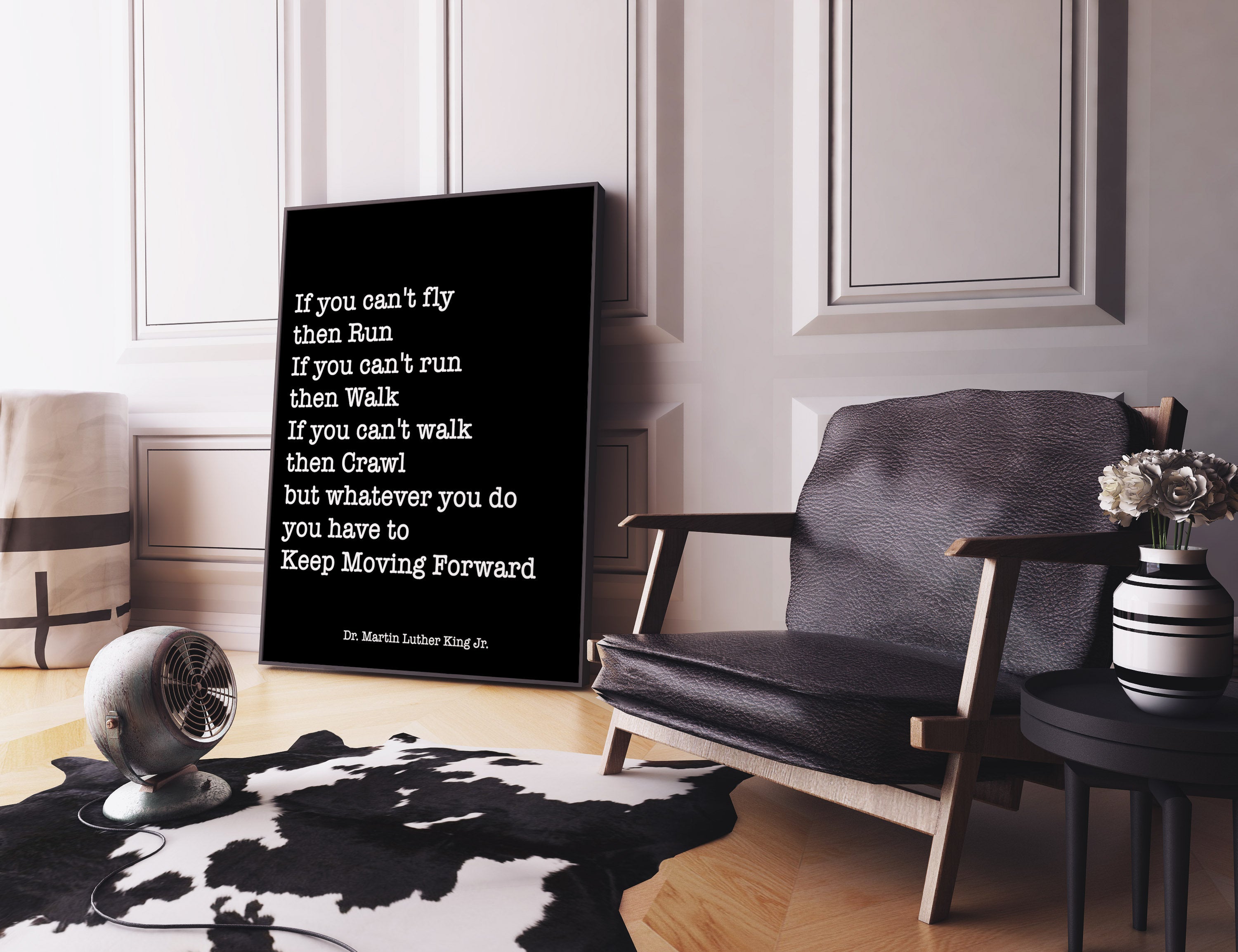 Dr. Martin Luther King Jr Life Classic Quote Art Print, Keep Moving Forward