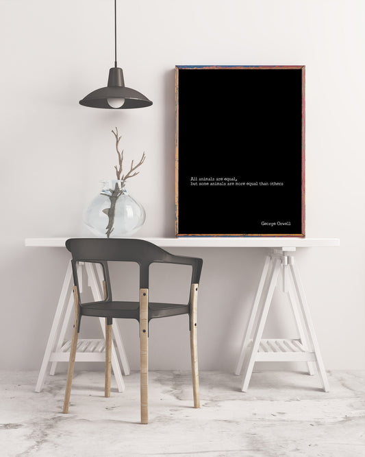 George Orwell Quote Print | Animal Farm Literary Wall Art | Minimalist Political Quote Poster
