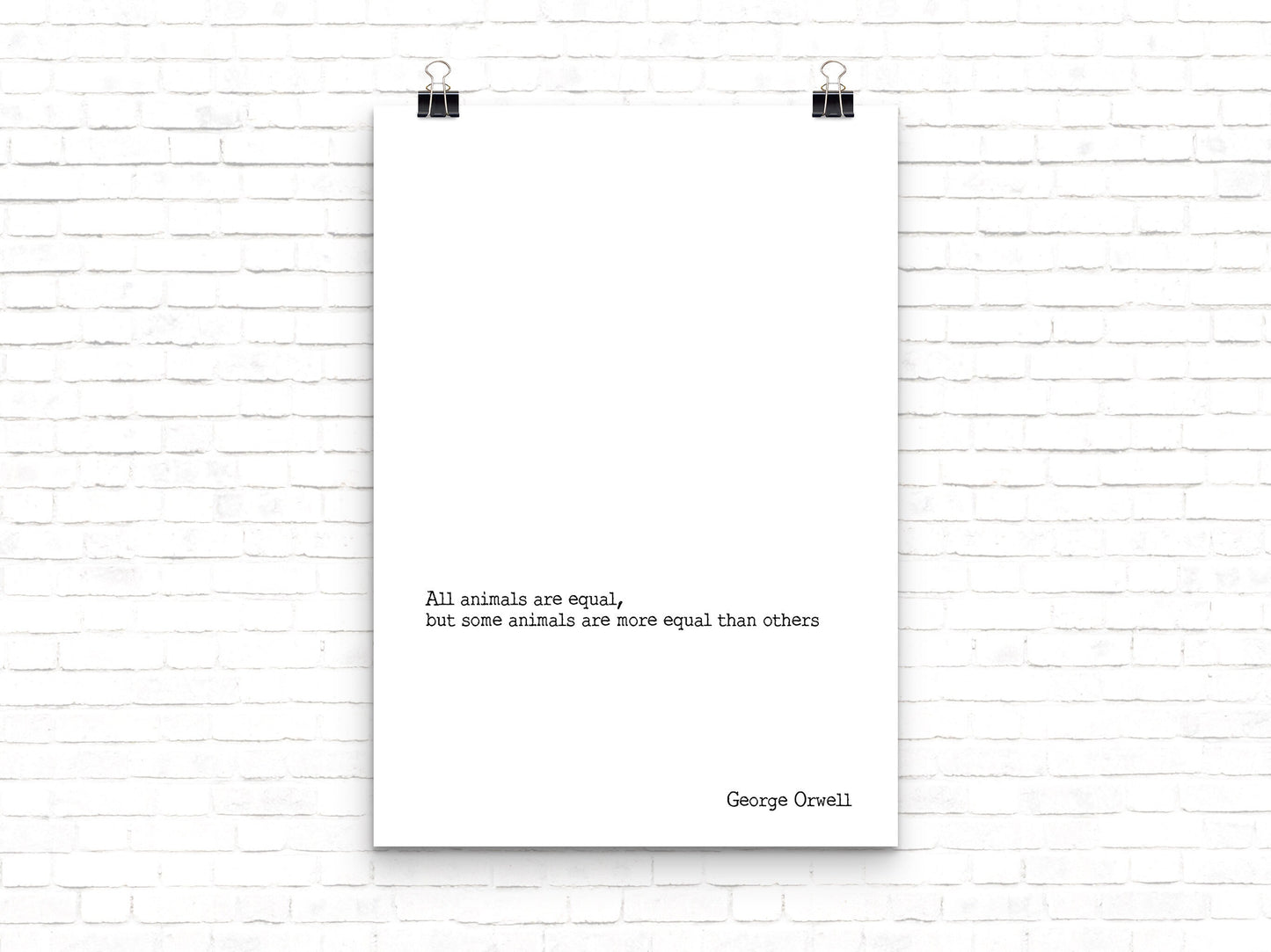 George Orwell Quote Print | Animal Farm Literary Wall Art | Minimalist Political Quote Poster