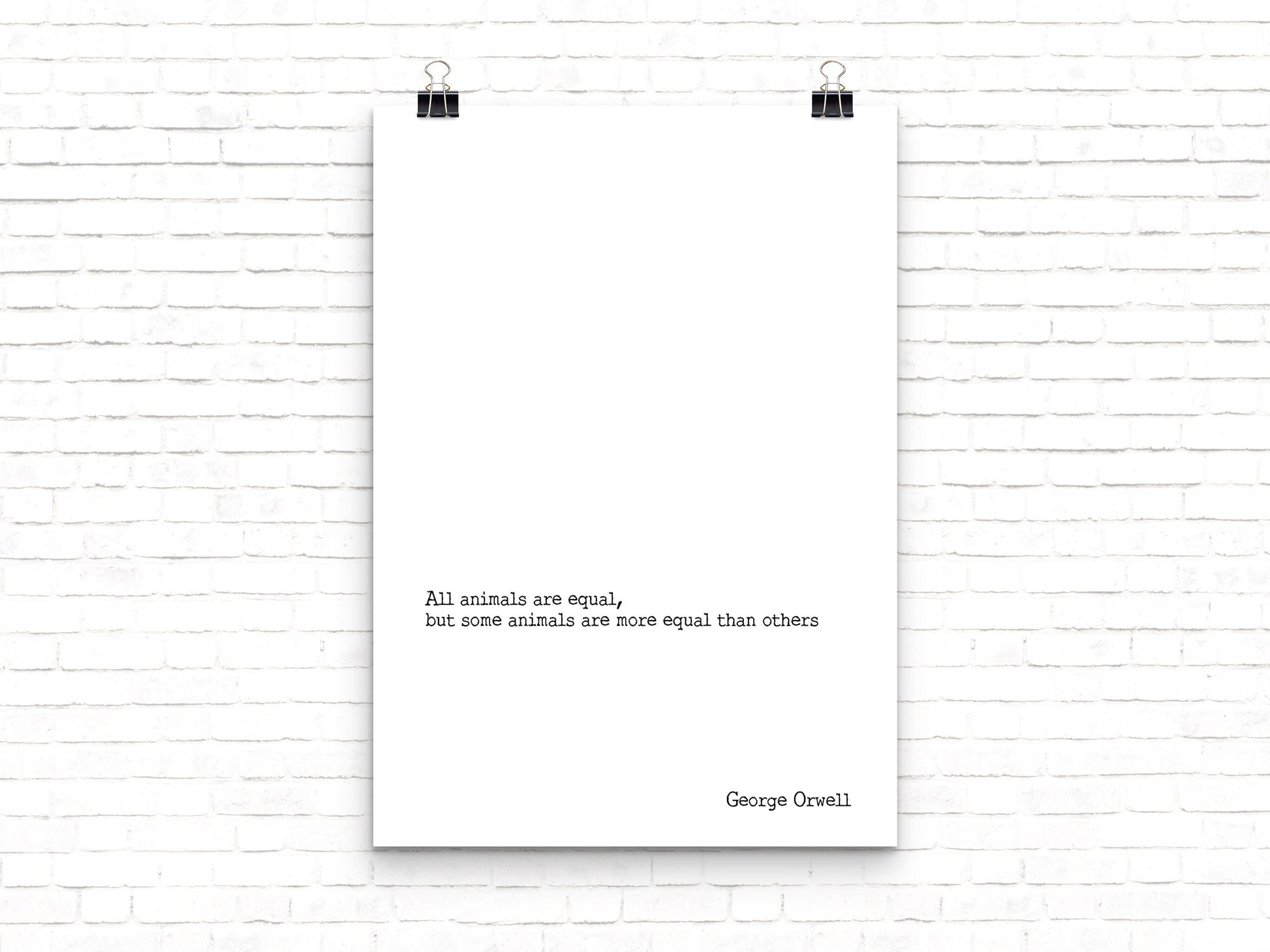 George Orwell Quote Print | Animal Farm Literary Wall Art | Minimalist Political Quote Poster