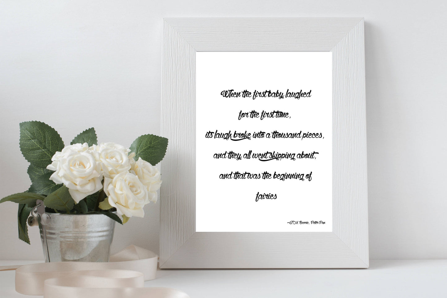 Peter Pan Quote Print J.M. Barrie Literary Wall Art Fairies Nursery Decor